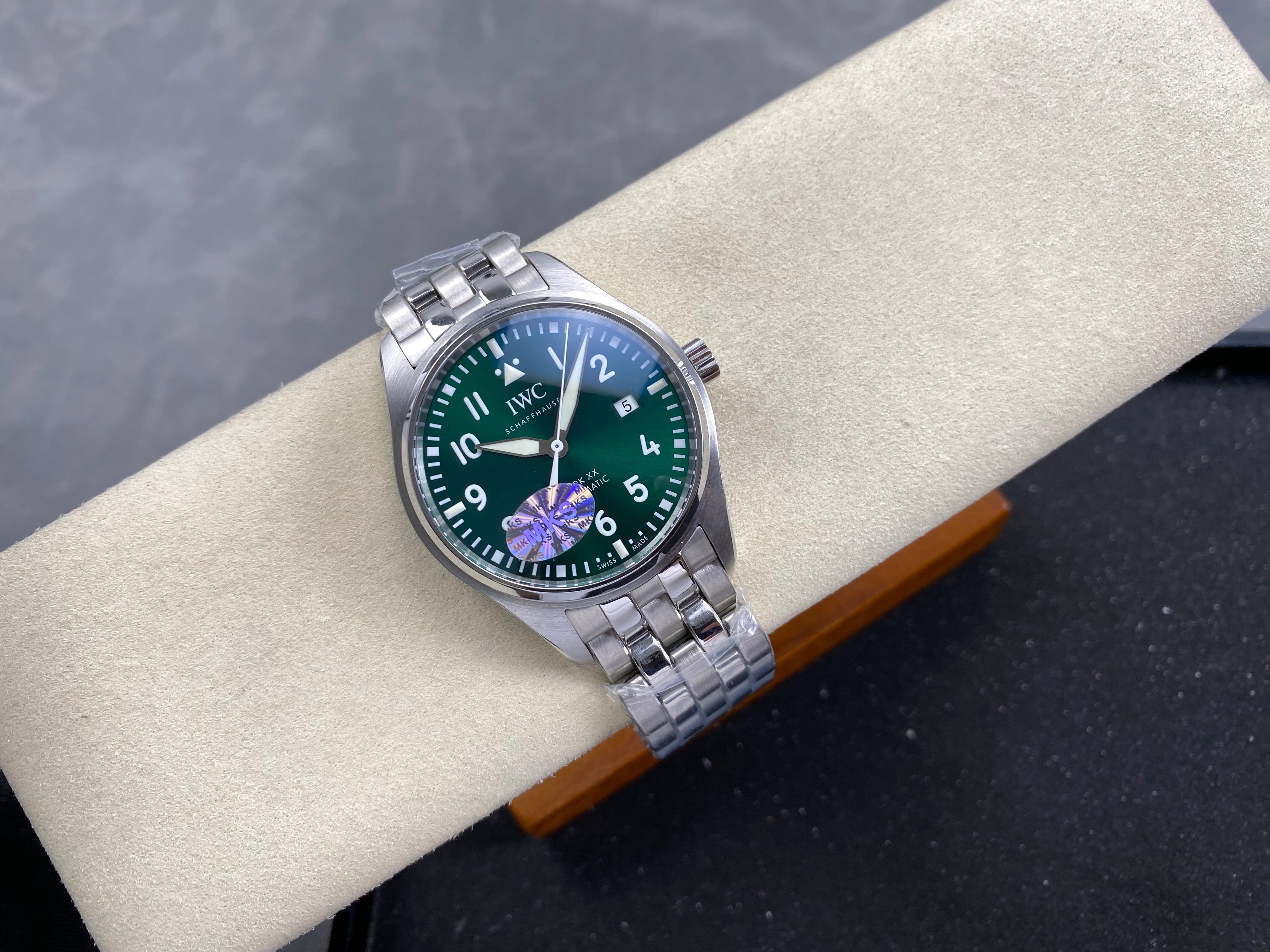 IWC Pilot's Mark XX 40mm Green Dial Steel Case