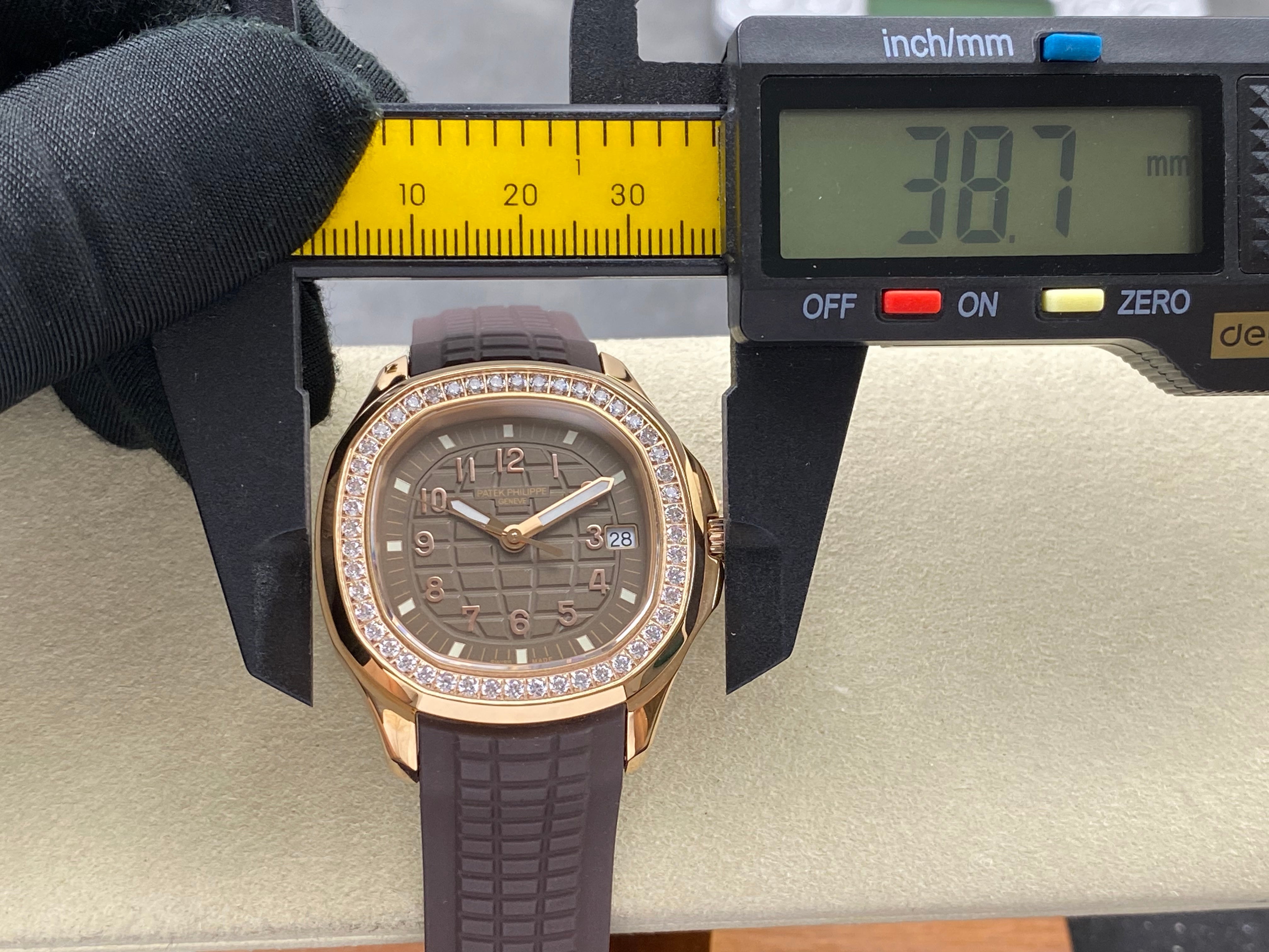 Patek Philippe Aquanaut 38.8mm Rose Gold Case Brown Rubber Strap