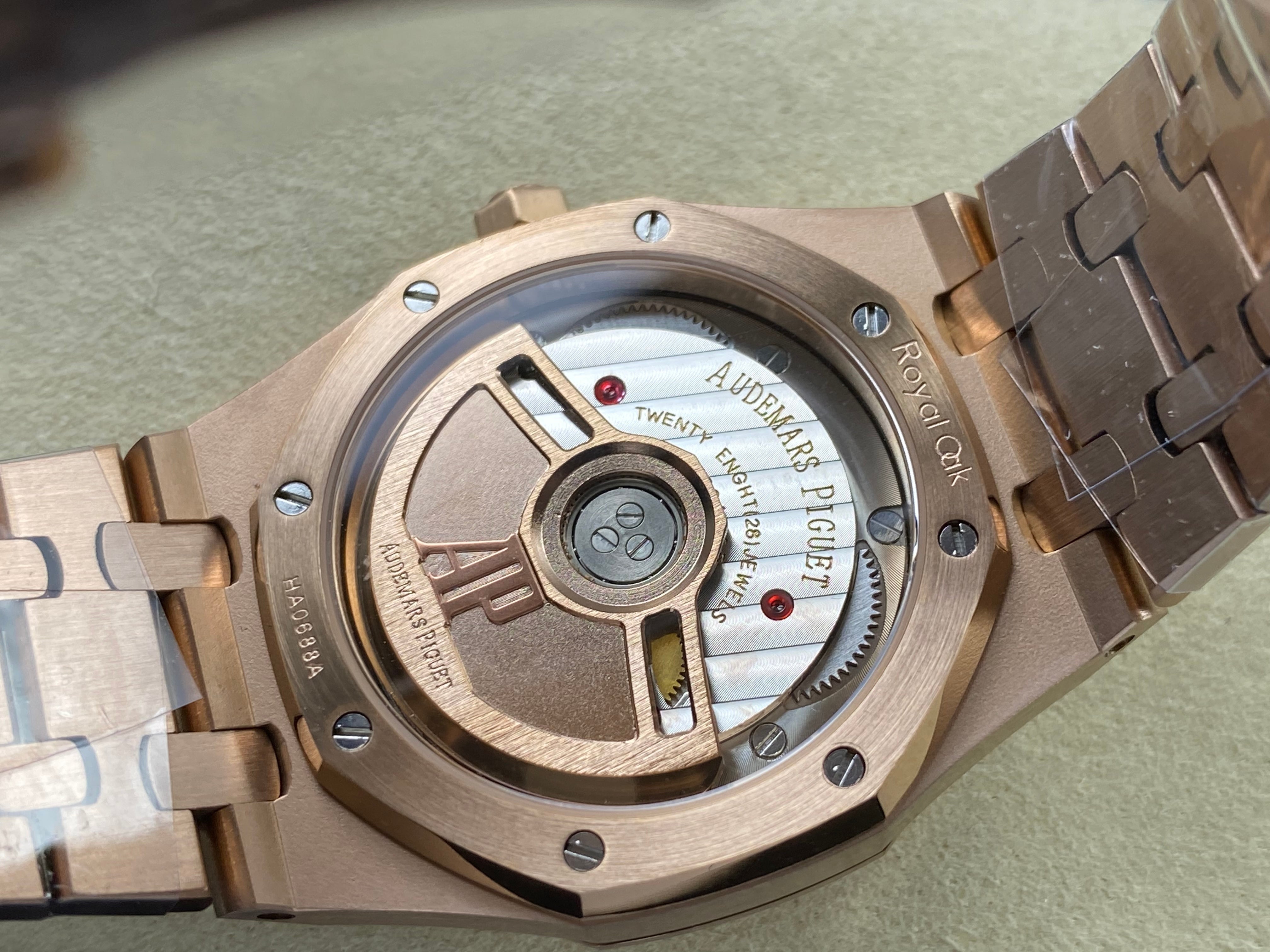 Audemars Piguet Royal Oak 37mm Rose Gold Pink Dial Diamond Bezel