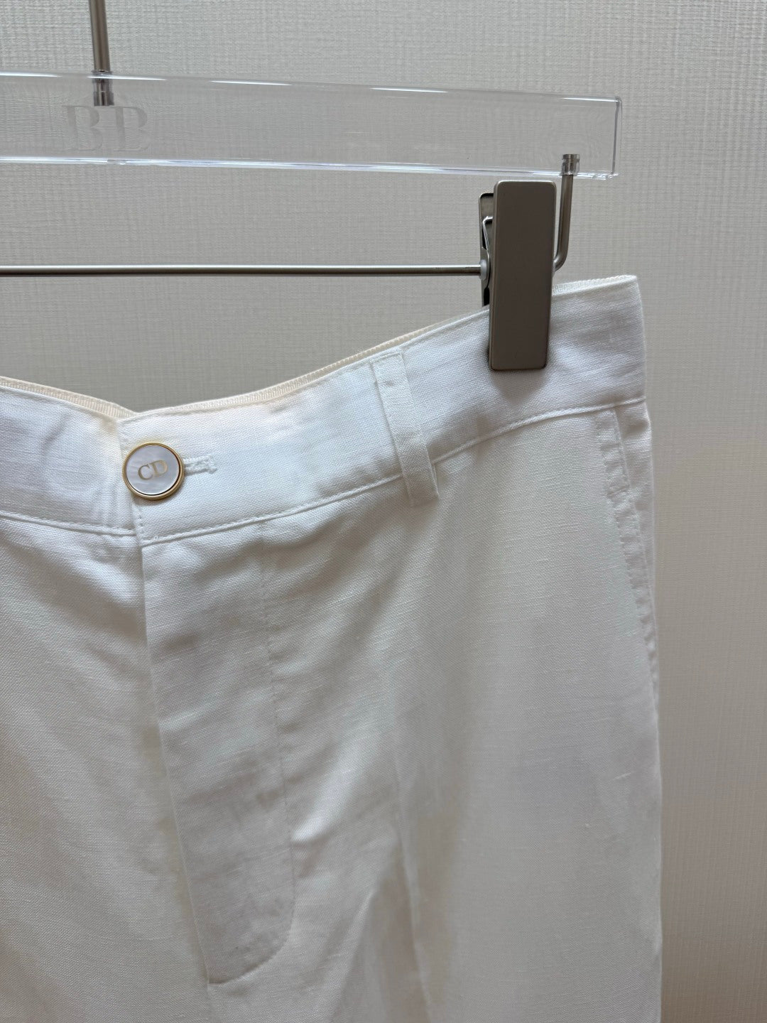Dior 2026 Straight Trousers White Linen 628305