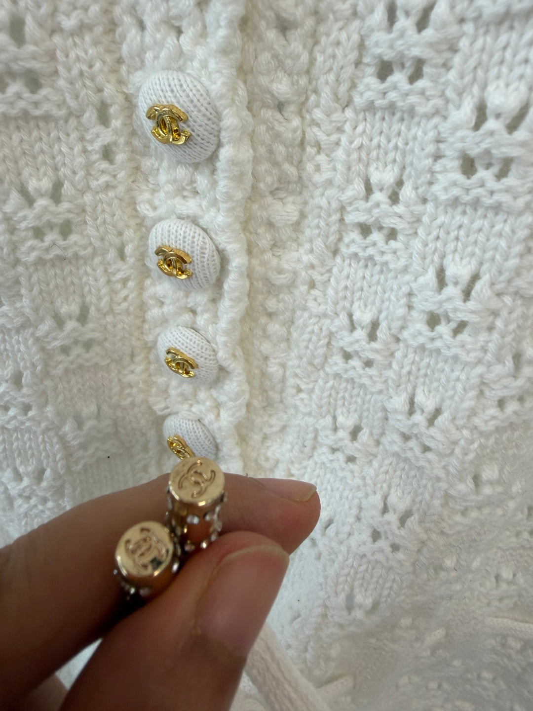 Chanel 2026 Crochet Knit Cardigan Wool 423074