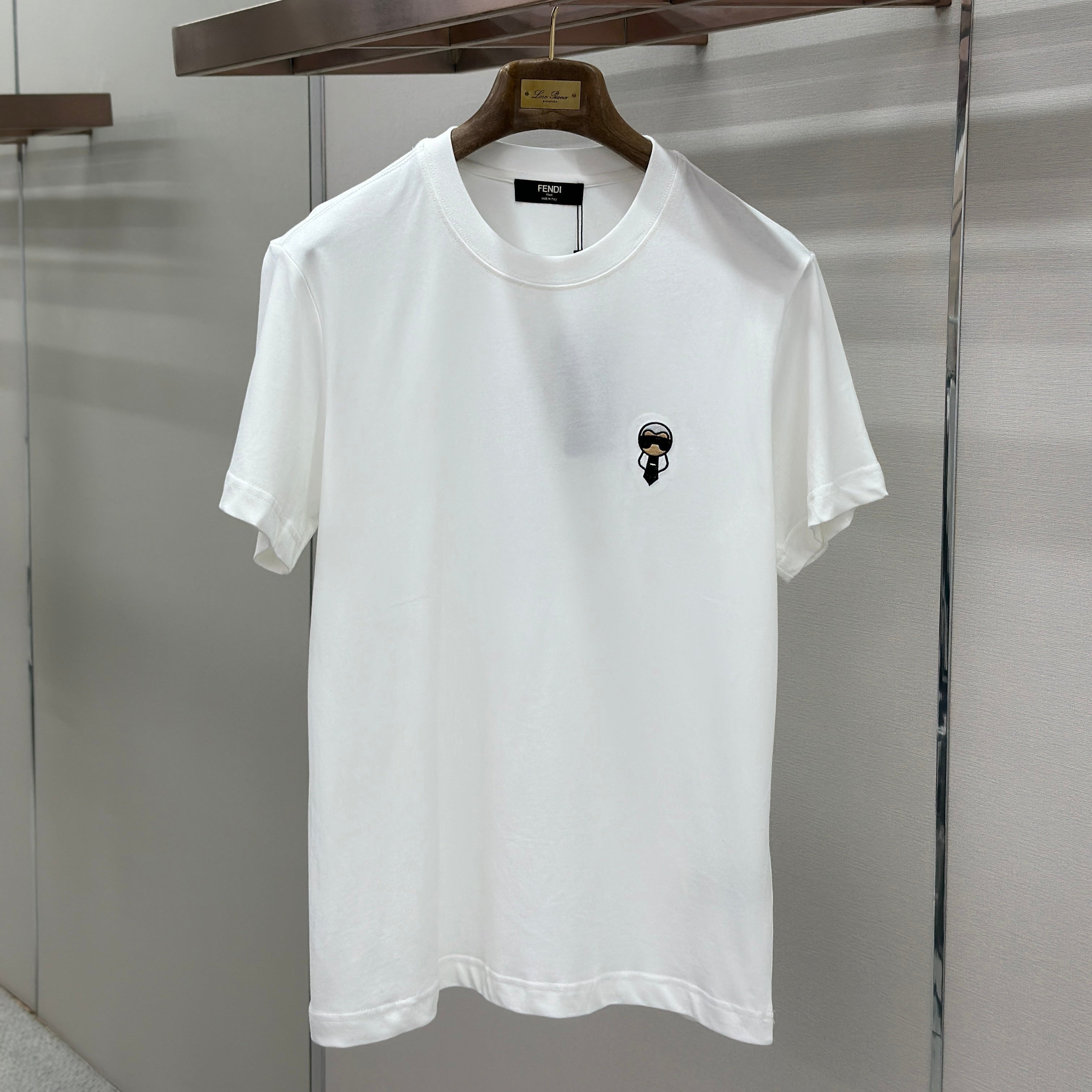 Fendi 2026 Men's Short-Sleeve T-Shirt White Cotton 824659