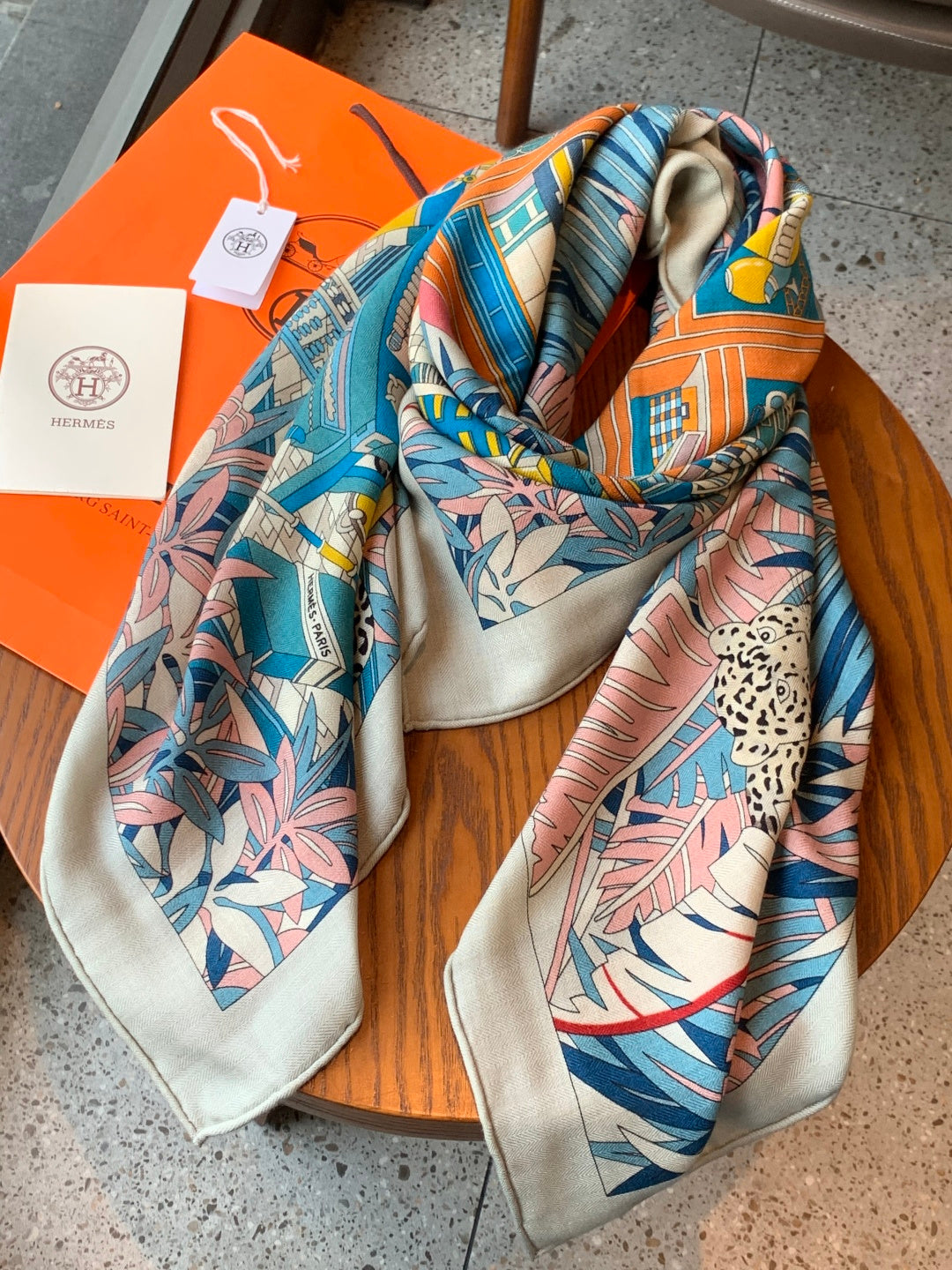 HM 25s Reversible Scarf 140cm Pink Blue Cashmere 976228