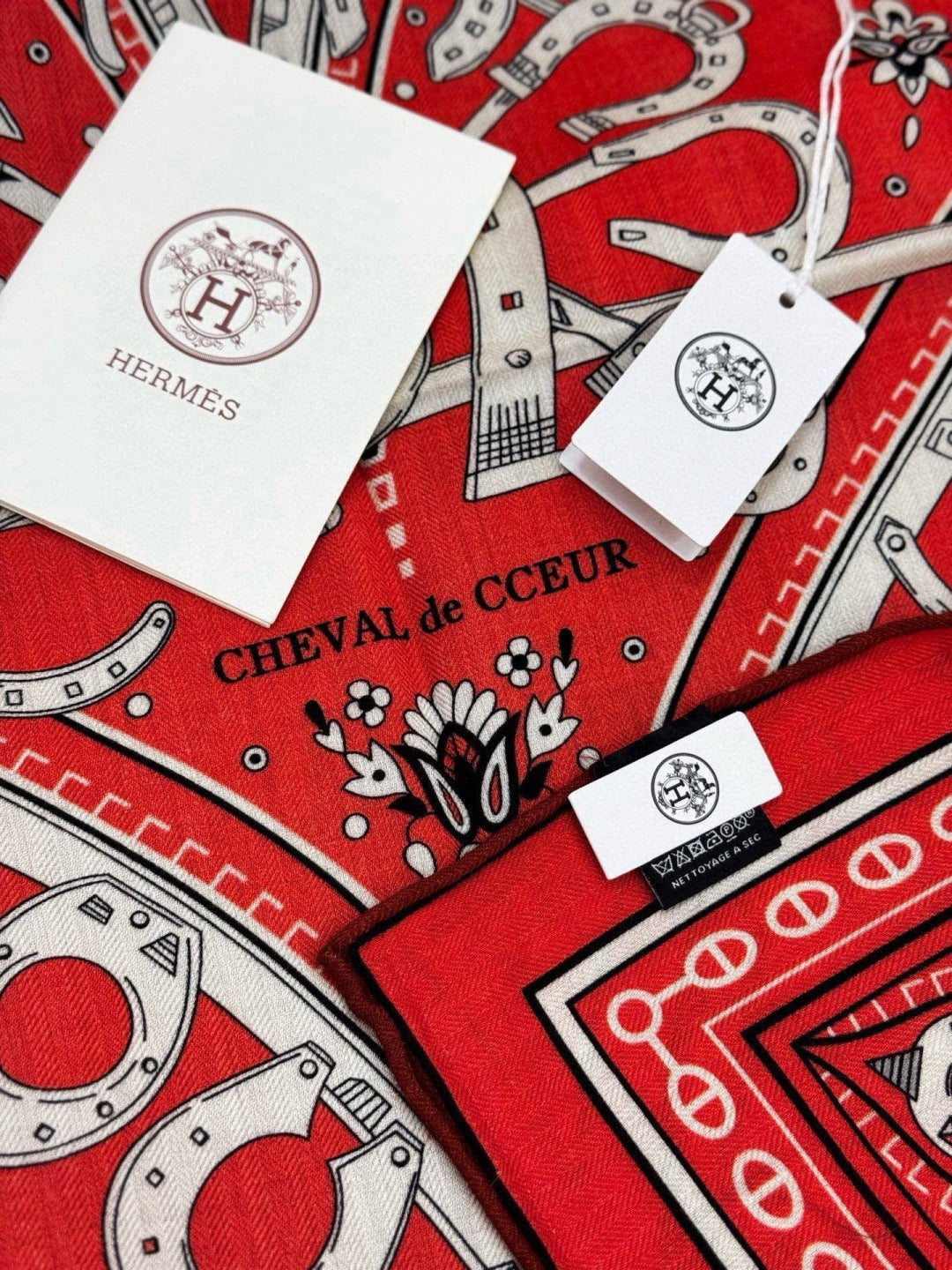 HM 25s Reversible Scarf 140cm Red Cashmere 976275