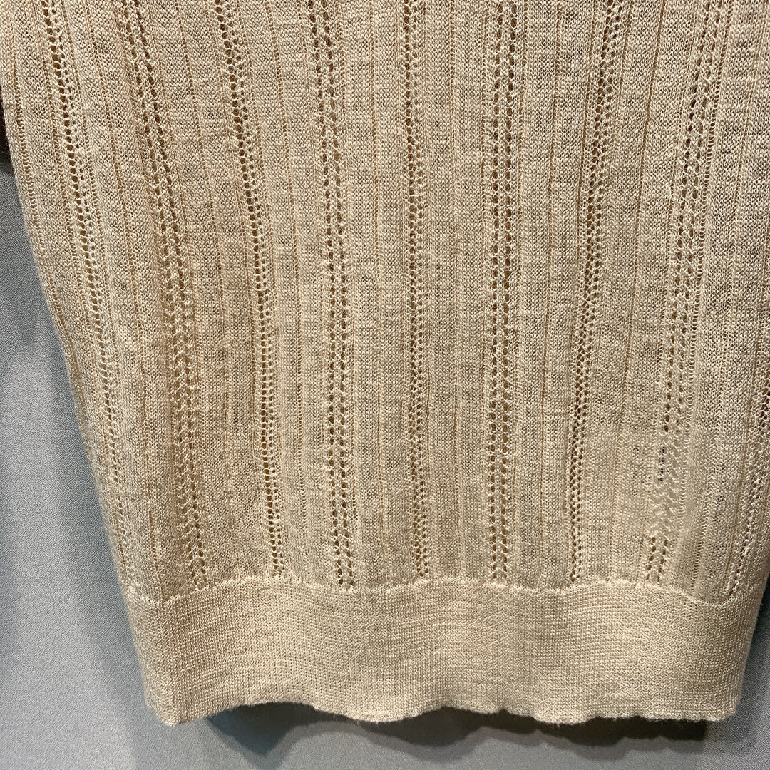 MiuMiu 2026 Polo Shirt Beige Wool 398494