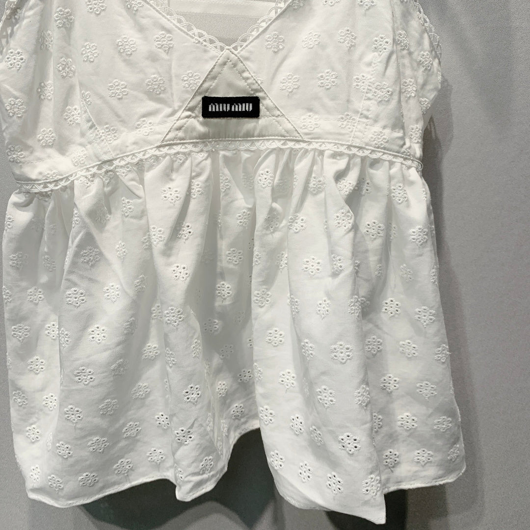 MiuMiu 2026 Tank Top White Cotton 400379