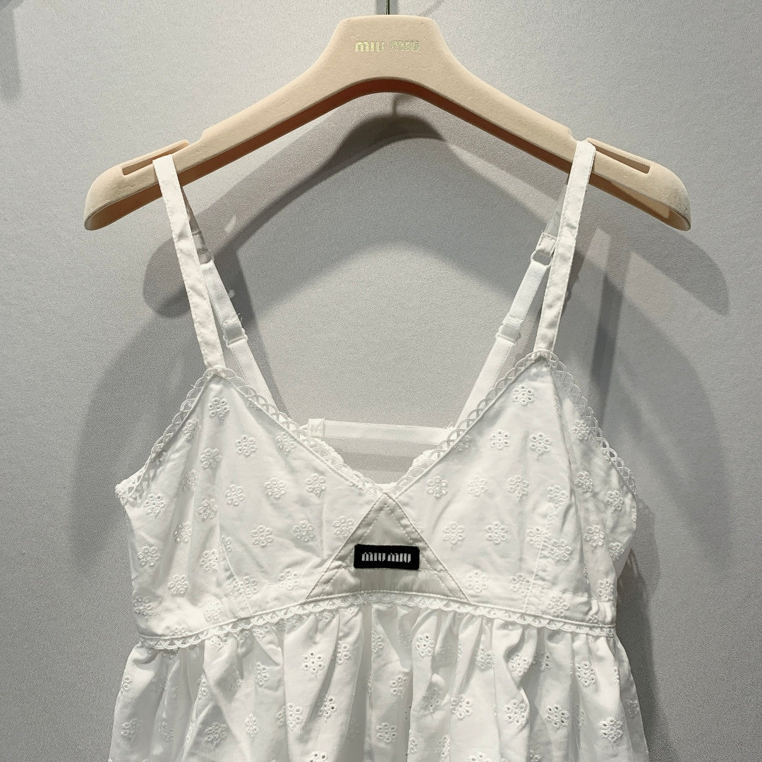 MiuMiu 2026 Tank Top White Cotton 400379