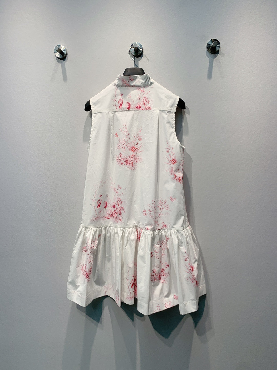 Dior 2026 Painting Floral Sleeveless Dress White Pink Cotton 627252