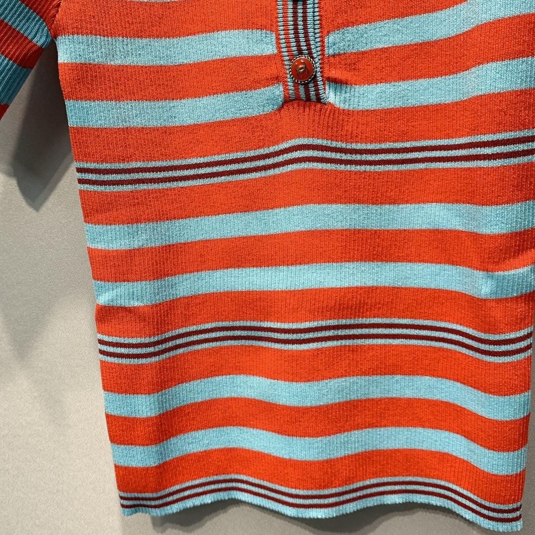 Chanel 2026 Shirt Orange Blue Wool 402073