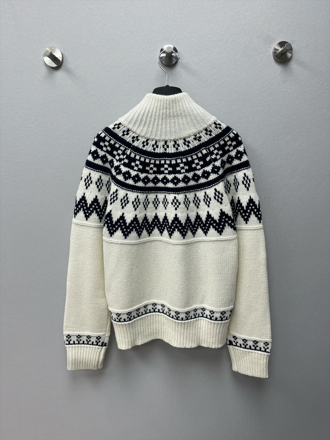 Dior 2026 DiorAlps Zipped Cardigan Cream Black Knit 446671