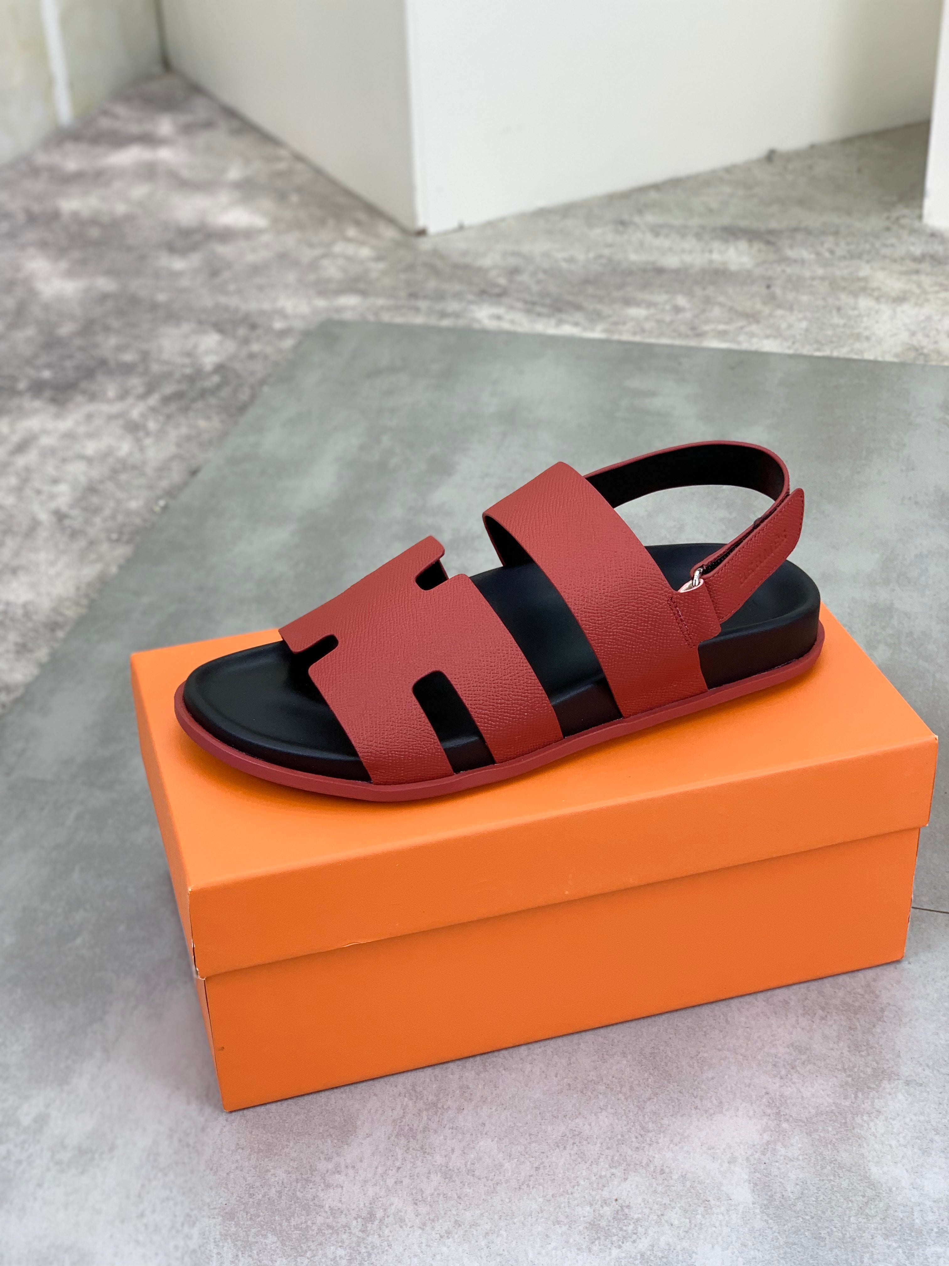 HM Men's Genius Sandals Red Calfskin 645501
