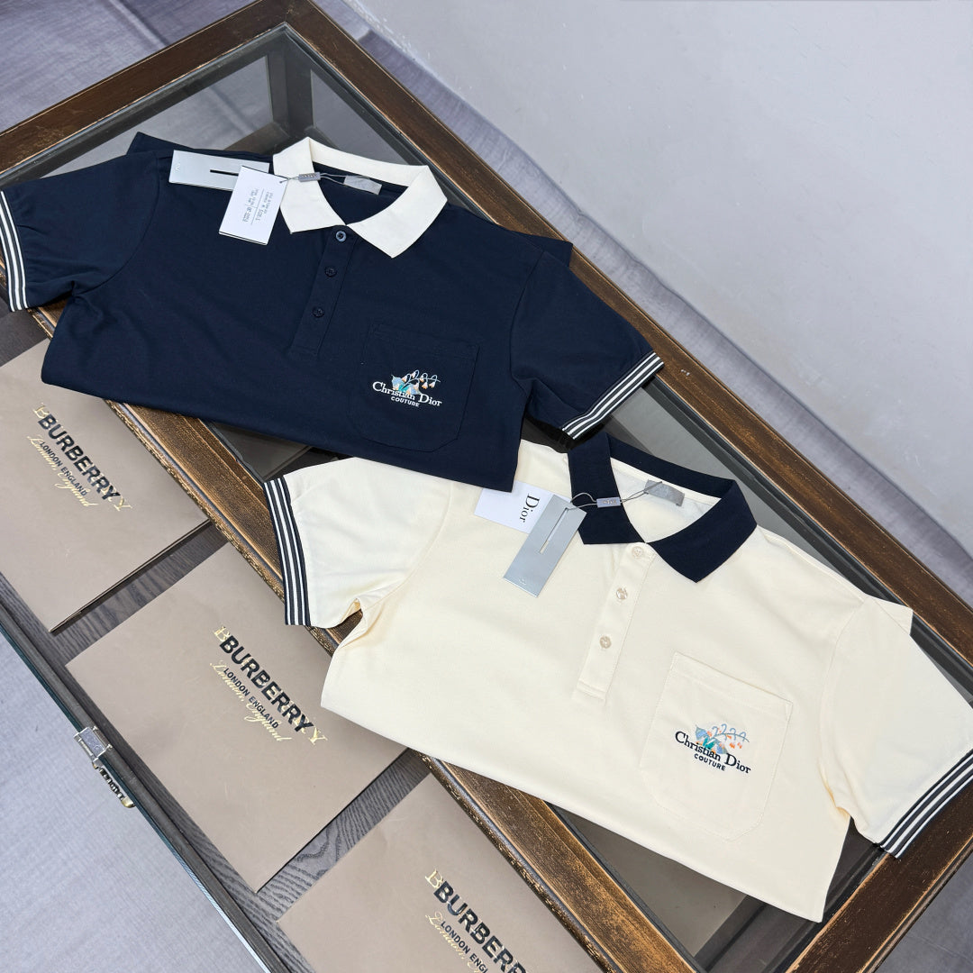 CD 26A Short-Sleeve Collared Polo Shirt Cotton 290861