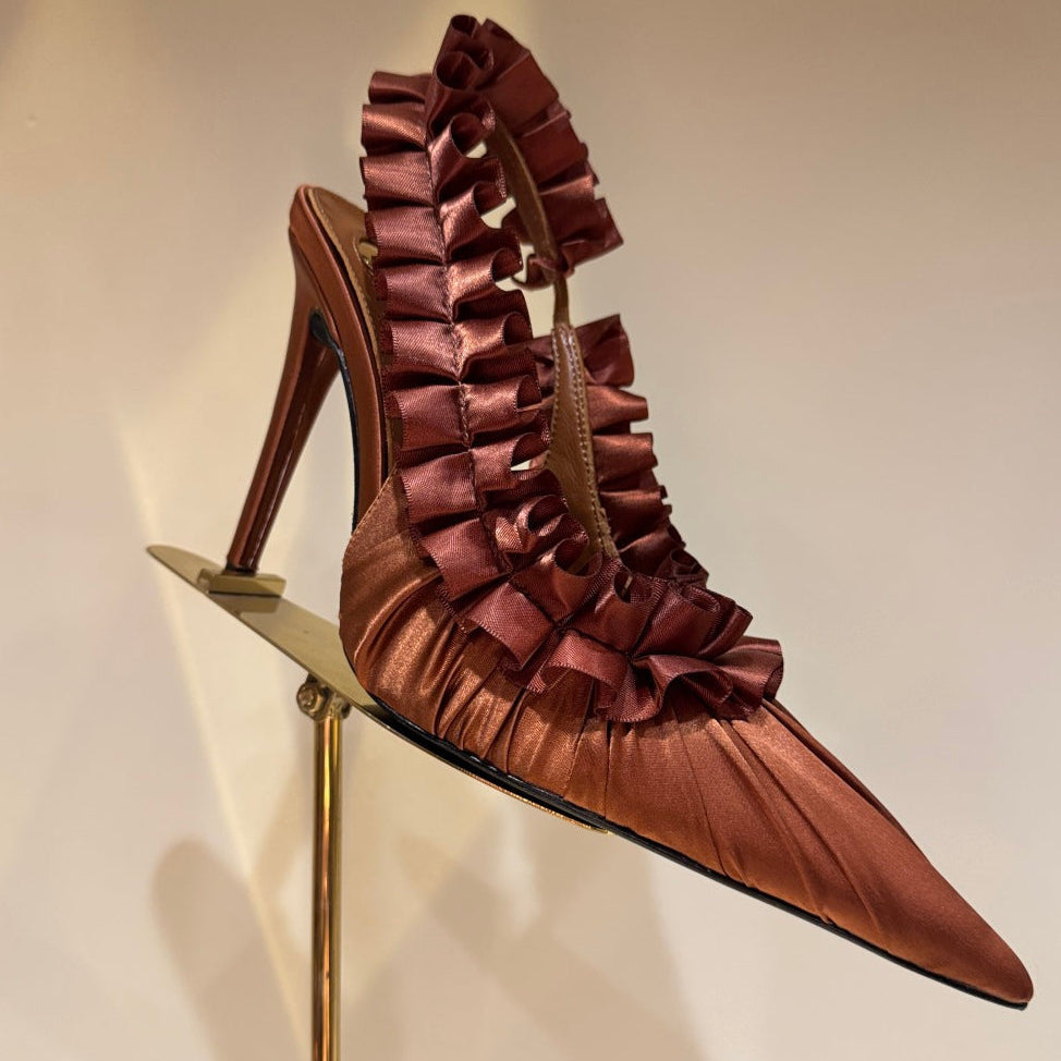 YSL 2026 Madeleine Slingback 110mm Silk Leather