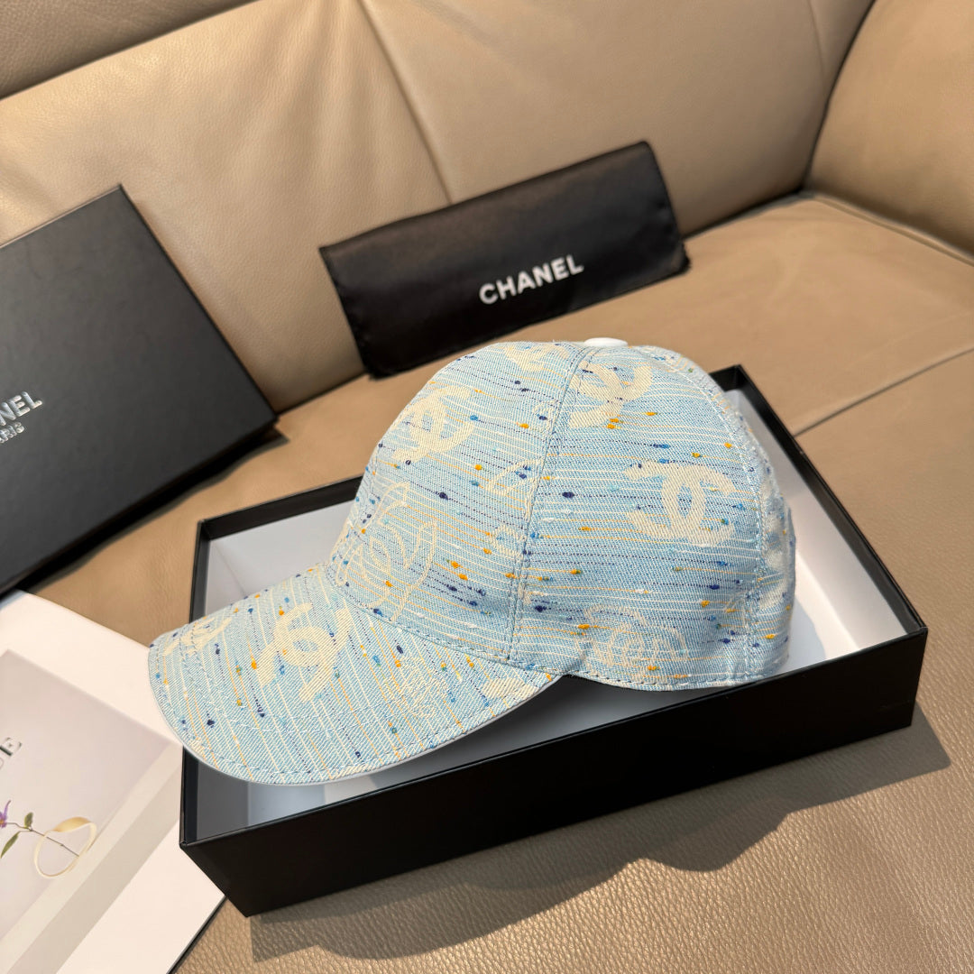 Chanel Baseball Cap Denim Cotton 343796