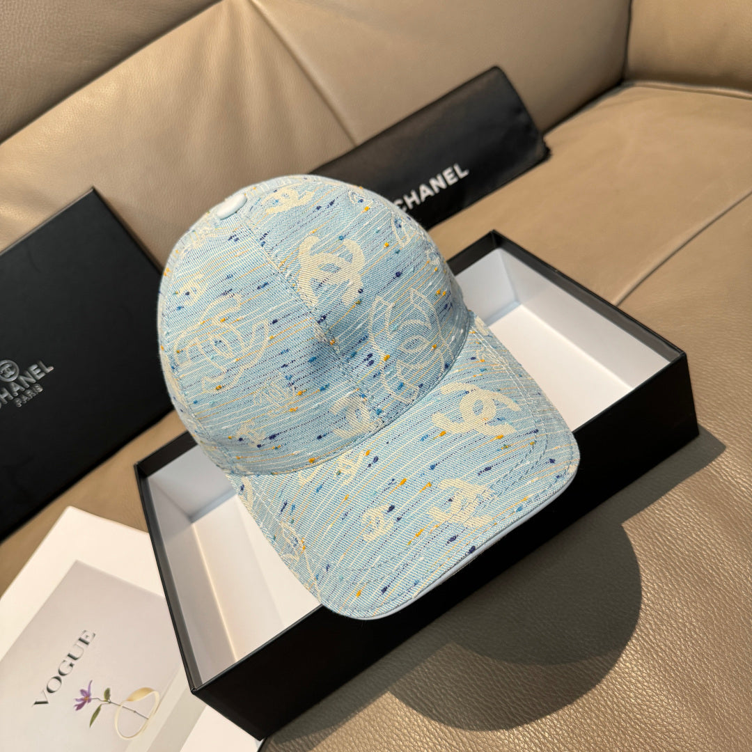 Chanel Baseball Cap Denim Cotton 343796