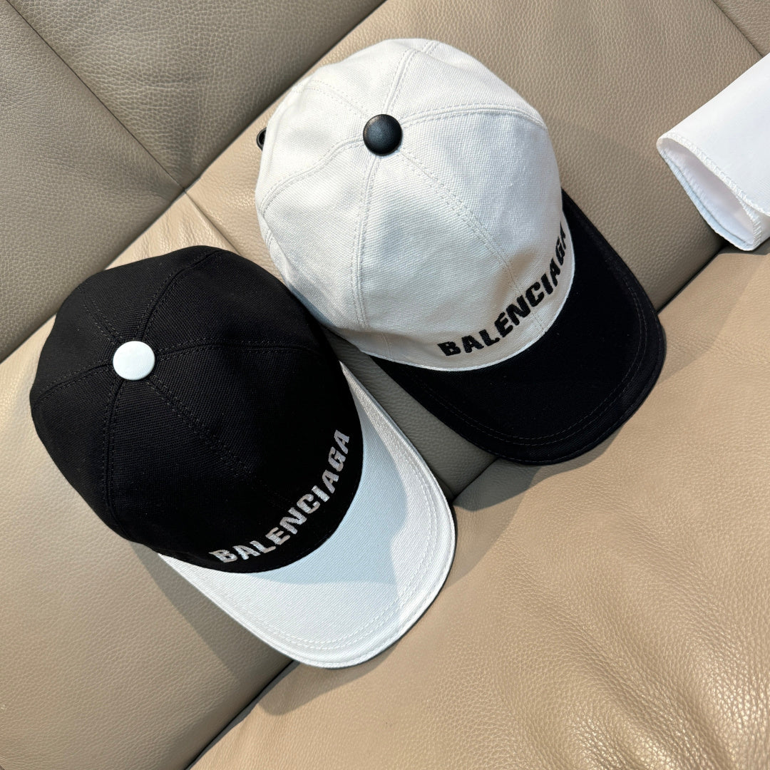 Balenciaga Baseball Cap Black White Cotton 323703