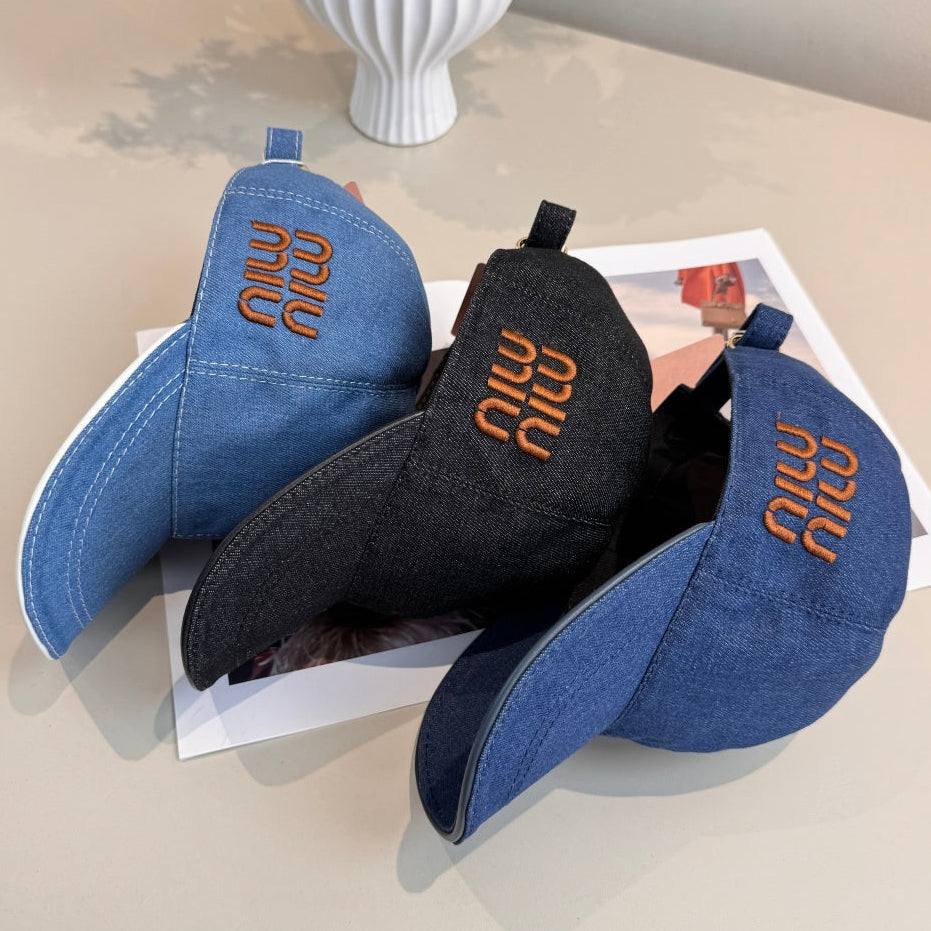 Miumiu Baseball Cap Denim Cotton 343799