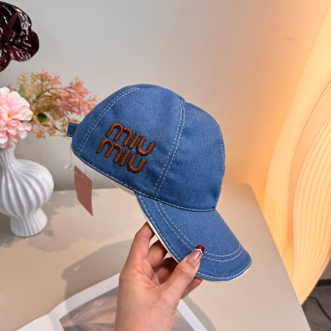 Miumiu Baseball Cap Denim Cotton 343799