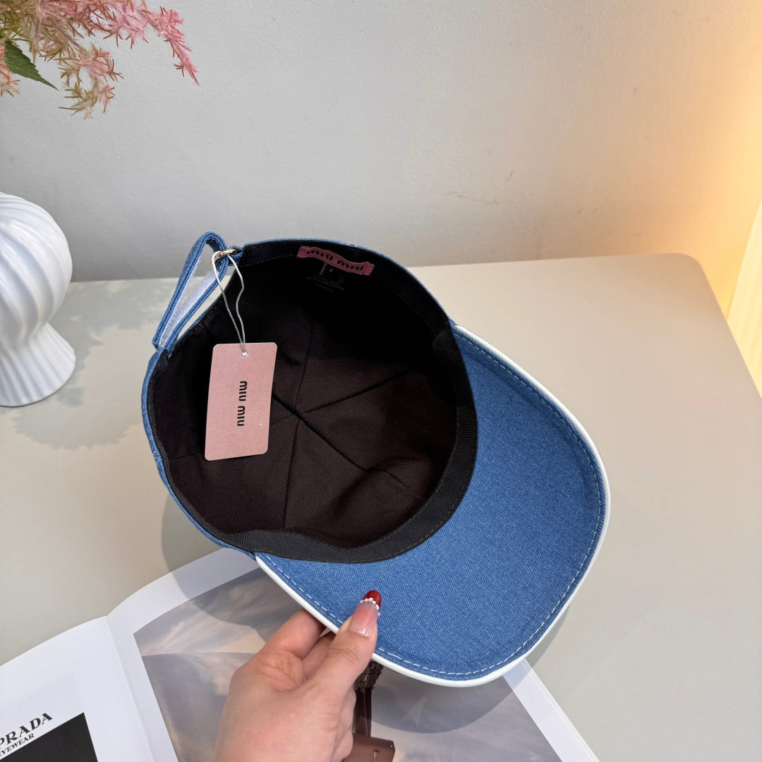 Miumiu Baseball Cap Denim Cotton 343799