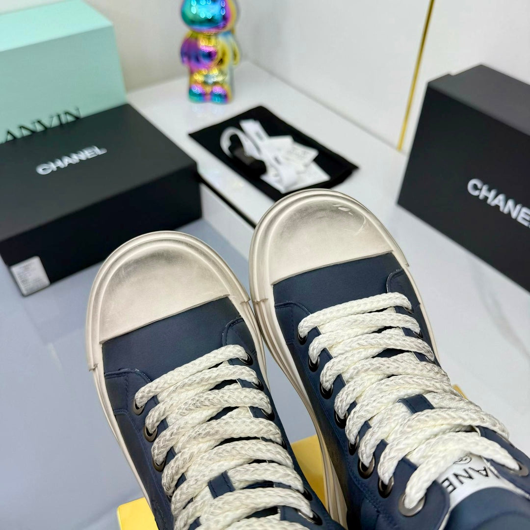 Chanel 25 High Sneaker Blue White Cowhide 469783