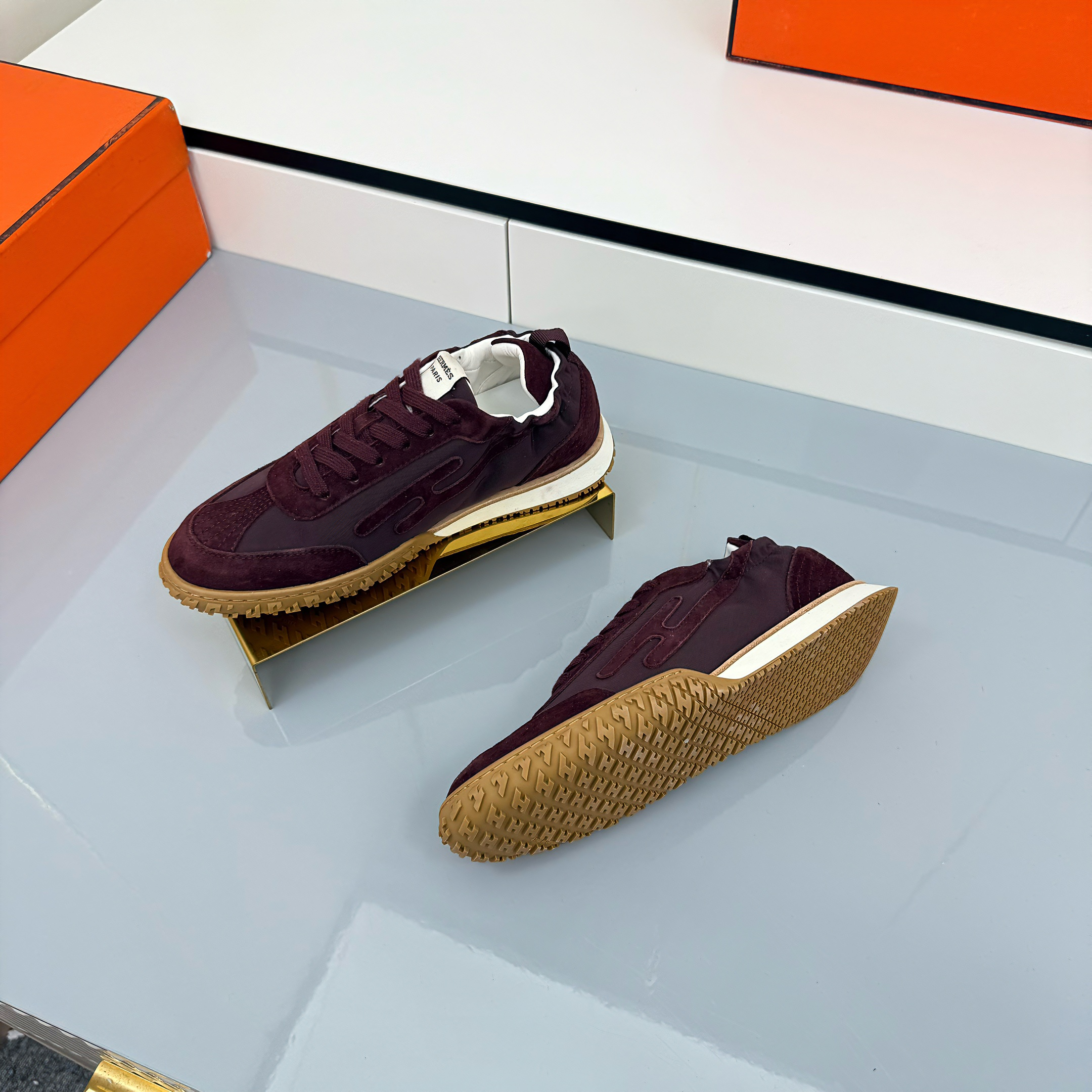 HM 2026 Casual Sneakers Dark Brown Fabric Suede 667351