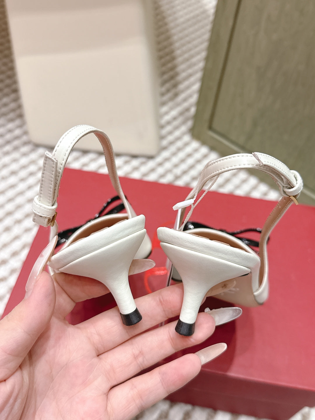 VT 26s Slingback 45 White Brown Calfskin 612239