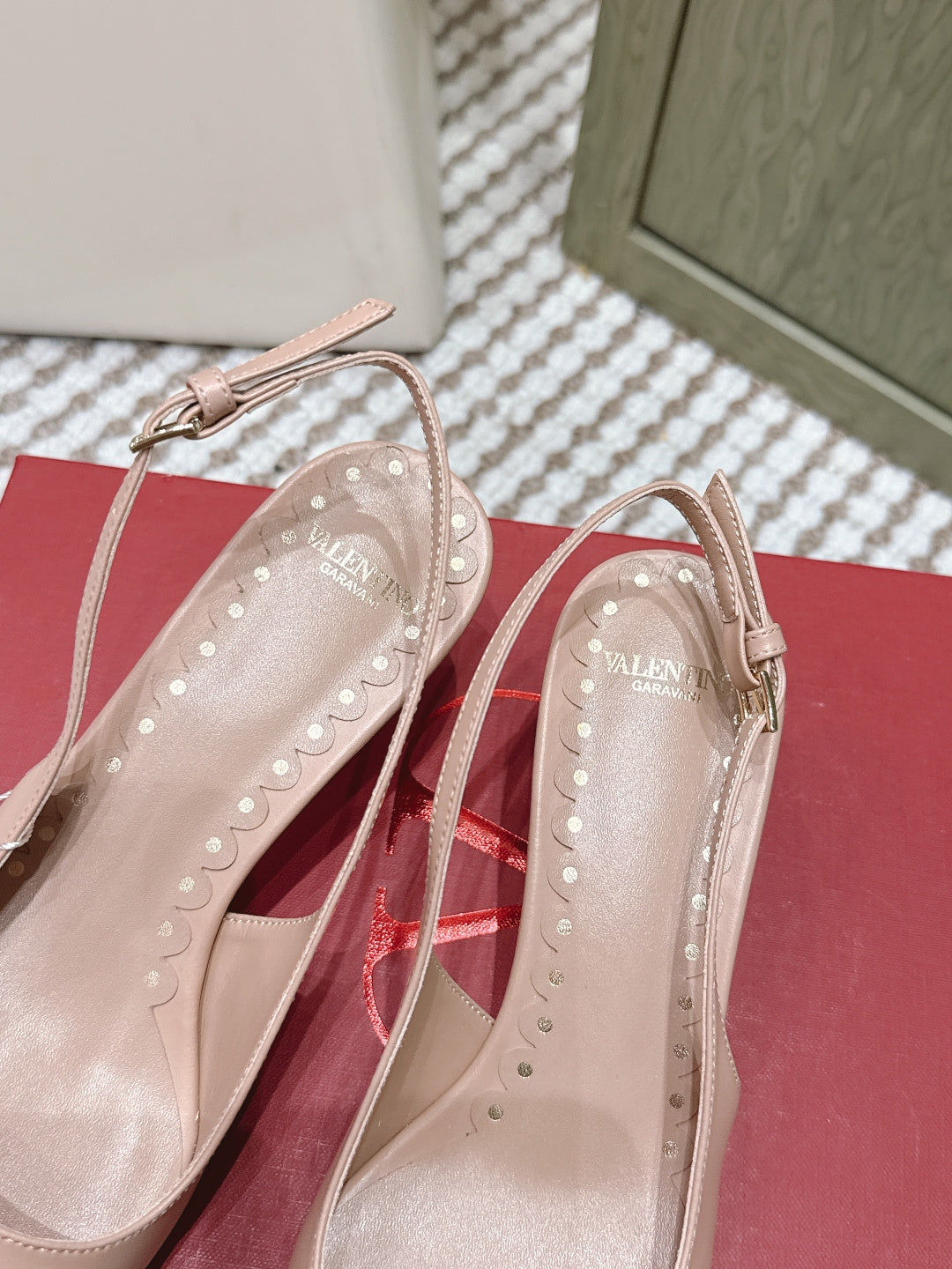 VT 26s Slingback 45 Beige Blue Calfskin 612242