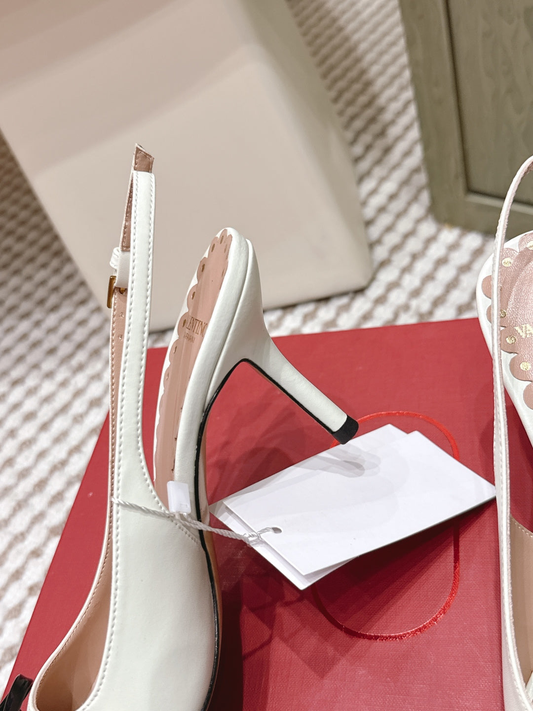 VT 26s Slingback 70 White Brown Calfskin 612244
