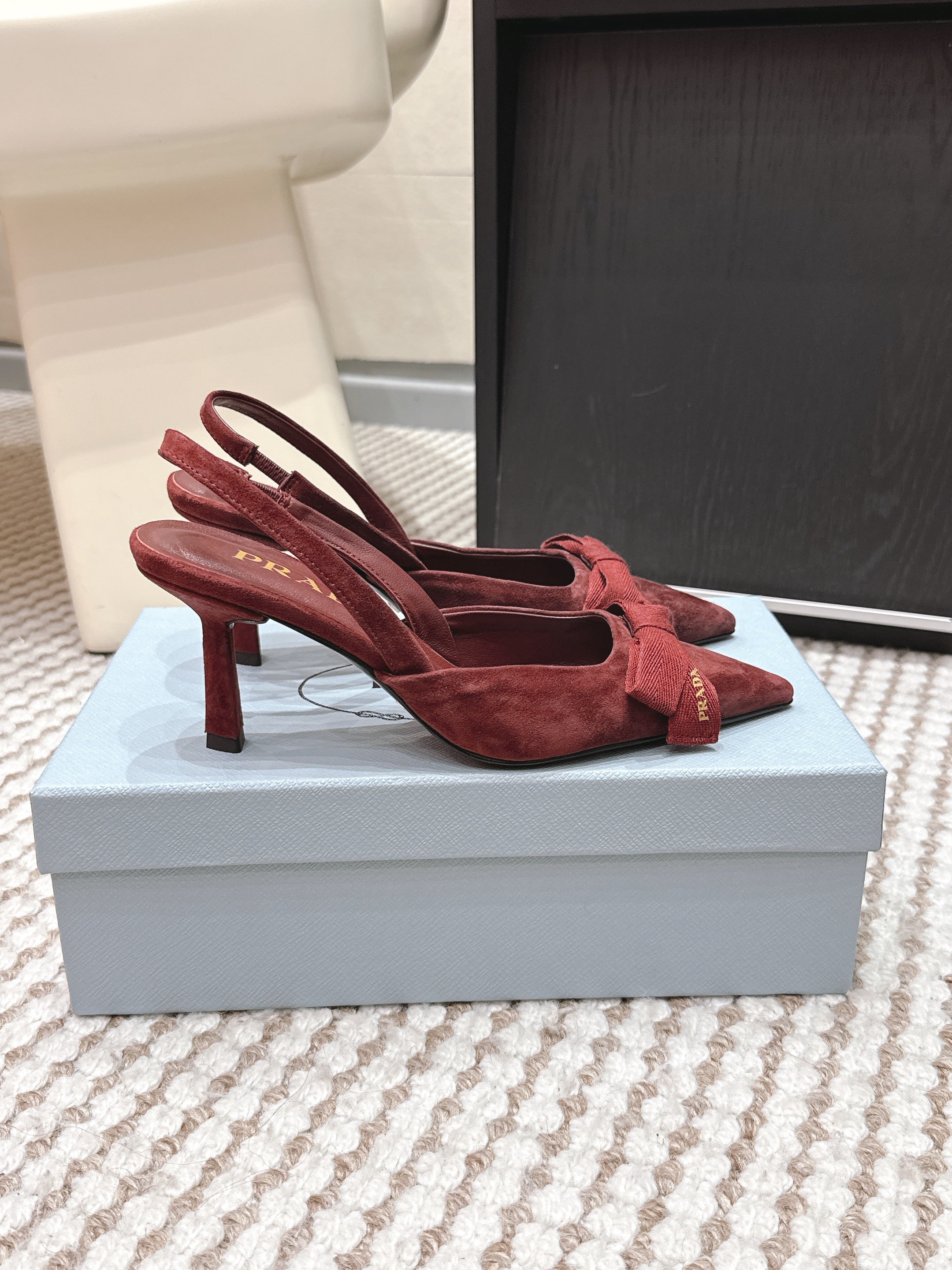 PRA 2026S Slingback 70 Burgundy Suede 657736