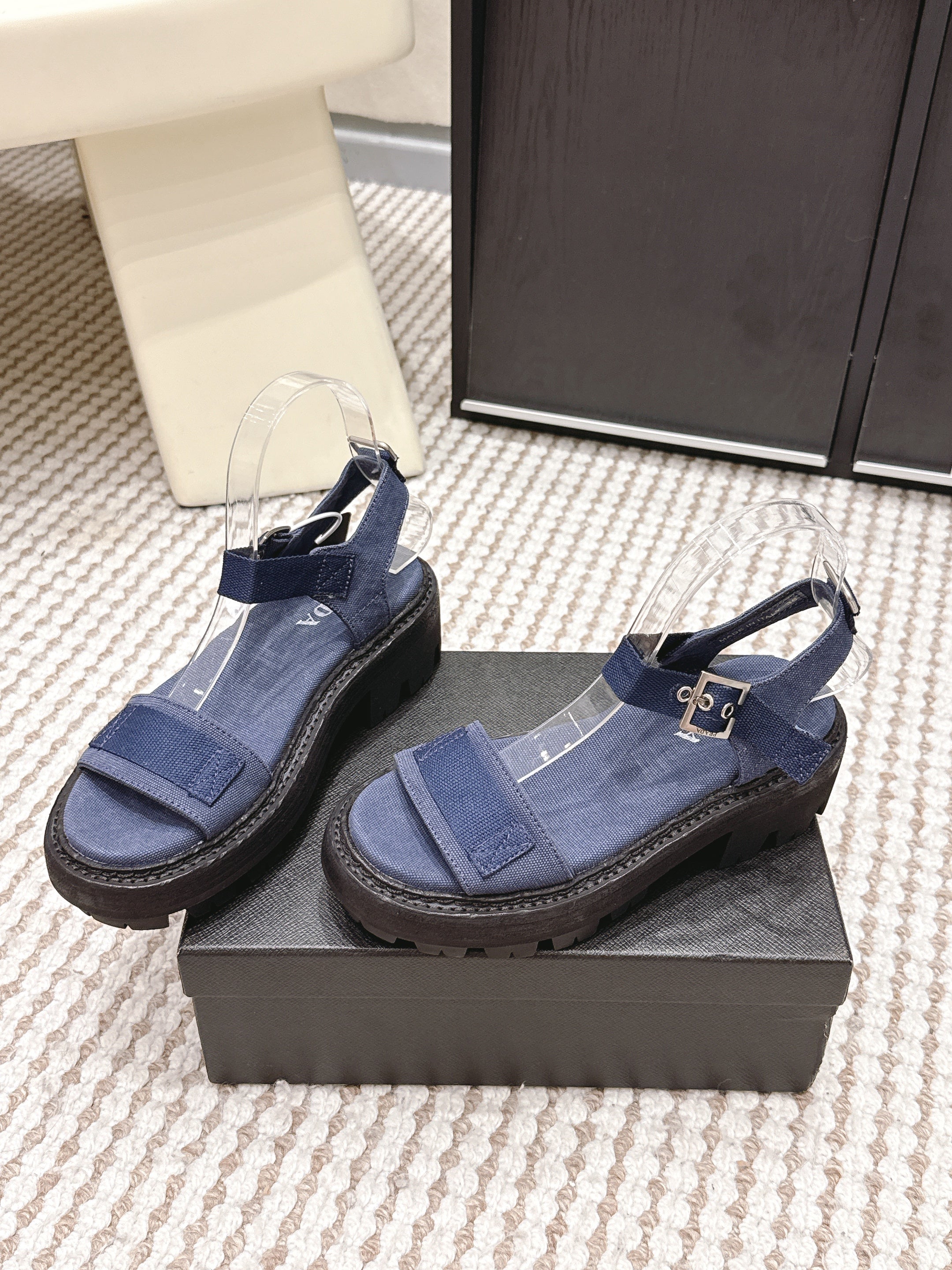 PRA 2026S Roman Sandals Dark Blue Canvas 657519