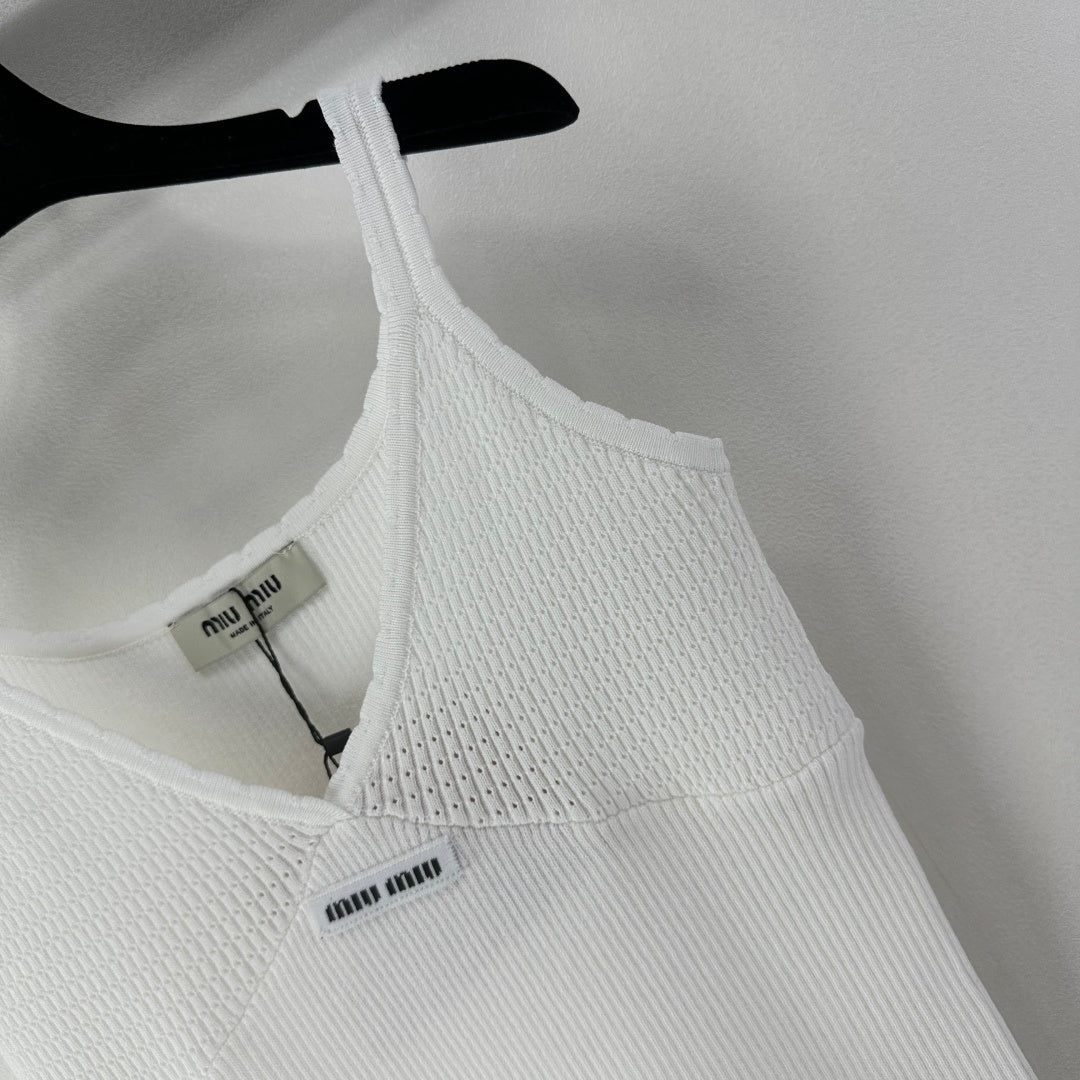 Miumiu 2026 Knit Camisole White Wool Cashmere 362402