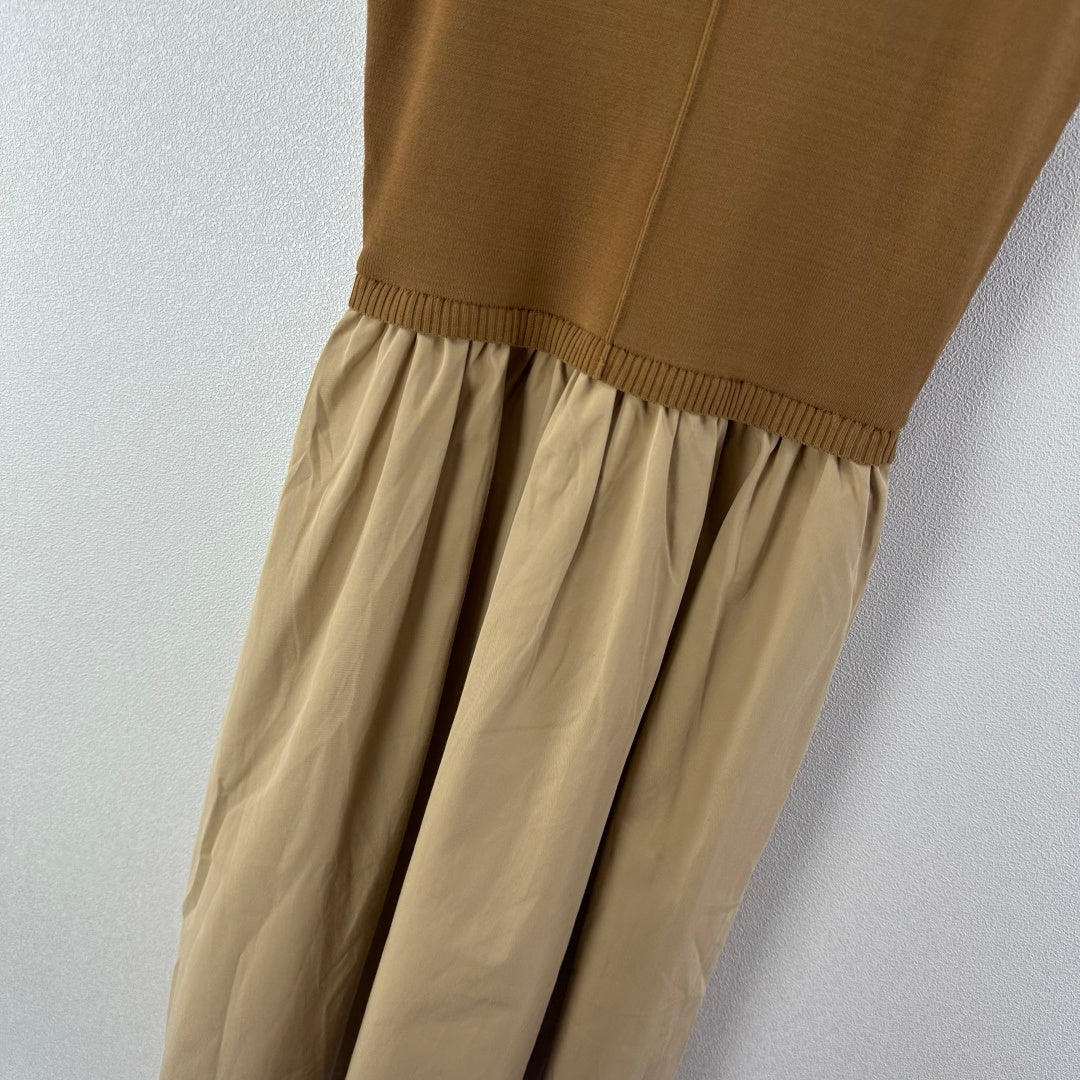 Miumiu 2026 Vest Patchwork Dress Brown Beige Wool Viscose 375132