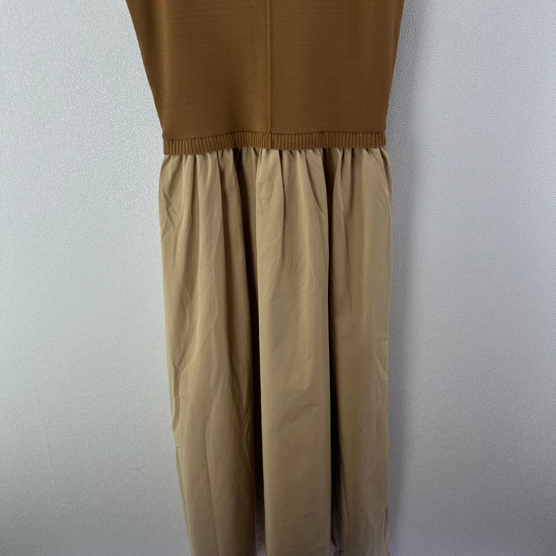 Miumiu 2026 Vest Patchwork Dress Brown Beige Wool Viscose 375132