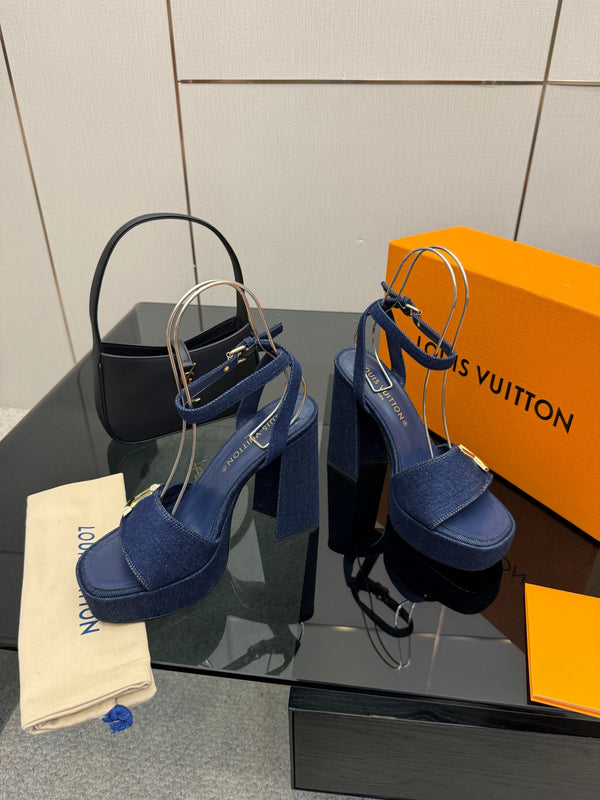 LV 26ss Platform Sandals 110 Blue Denim 629620