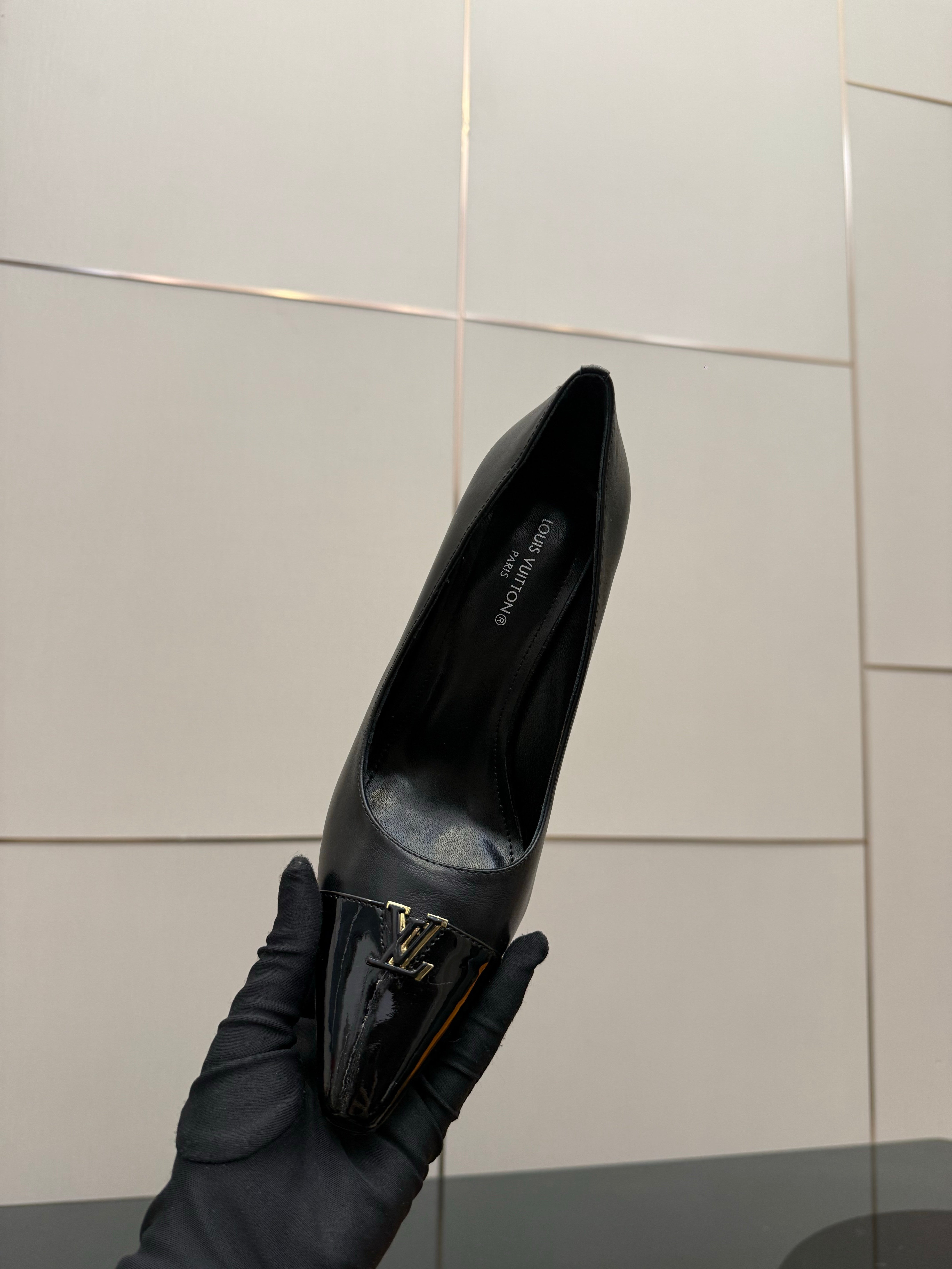 LV 26ss Heel Pump 90 Black Patent Leather 629630