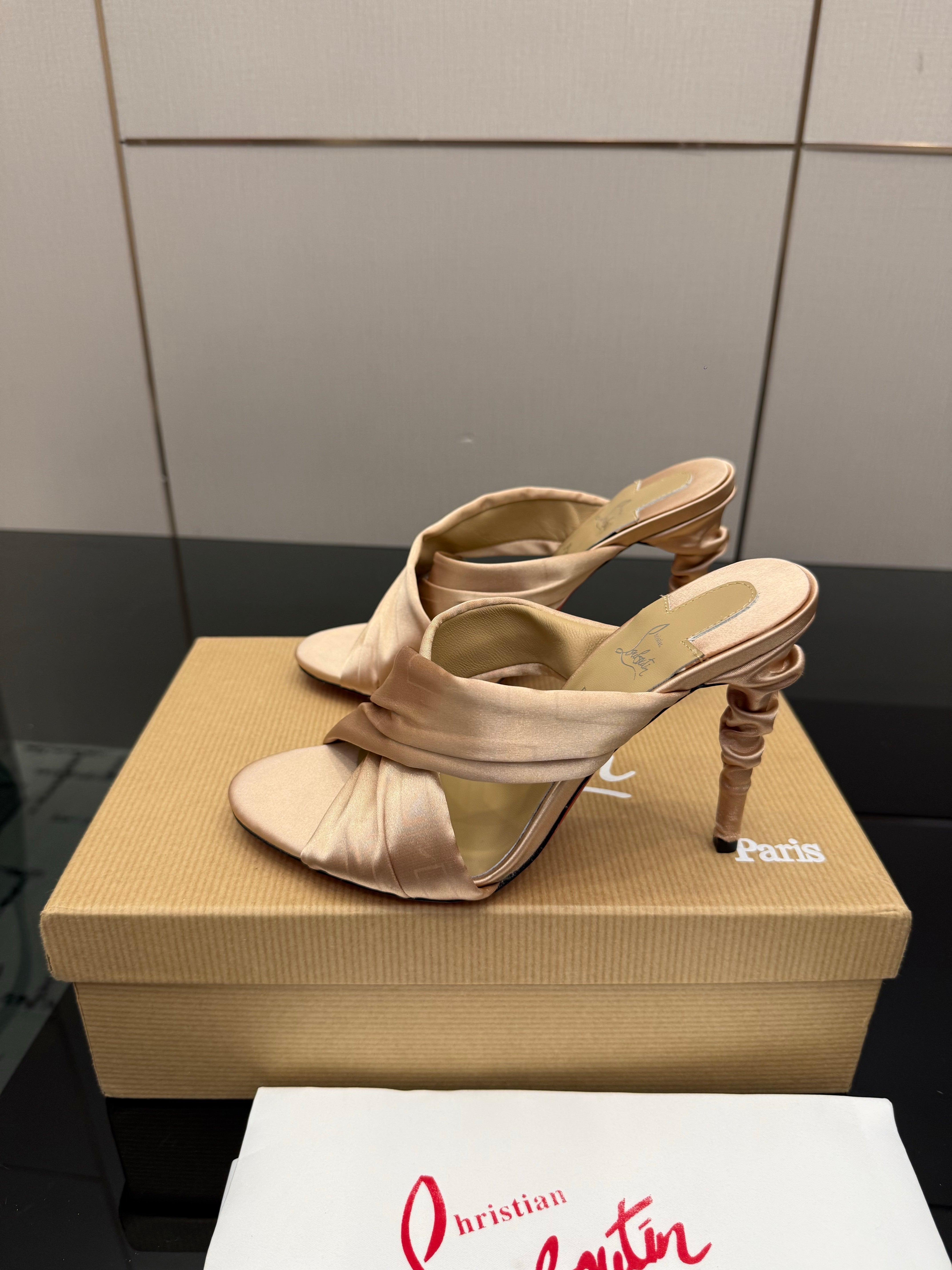 Christian Louboutin 2026 Hight Heels Sandals 100mm Silk Sheepskin 791551