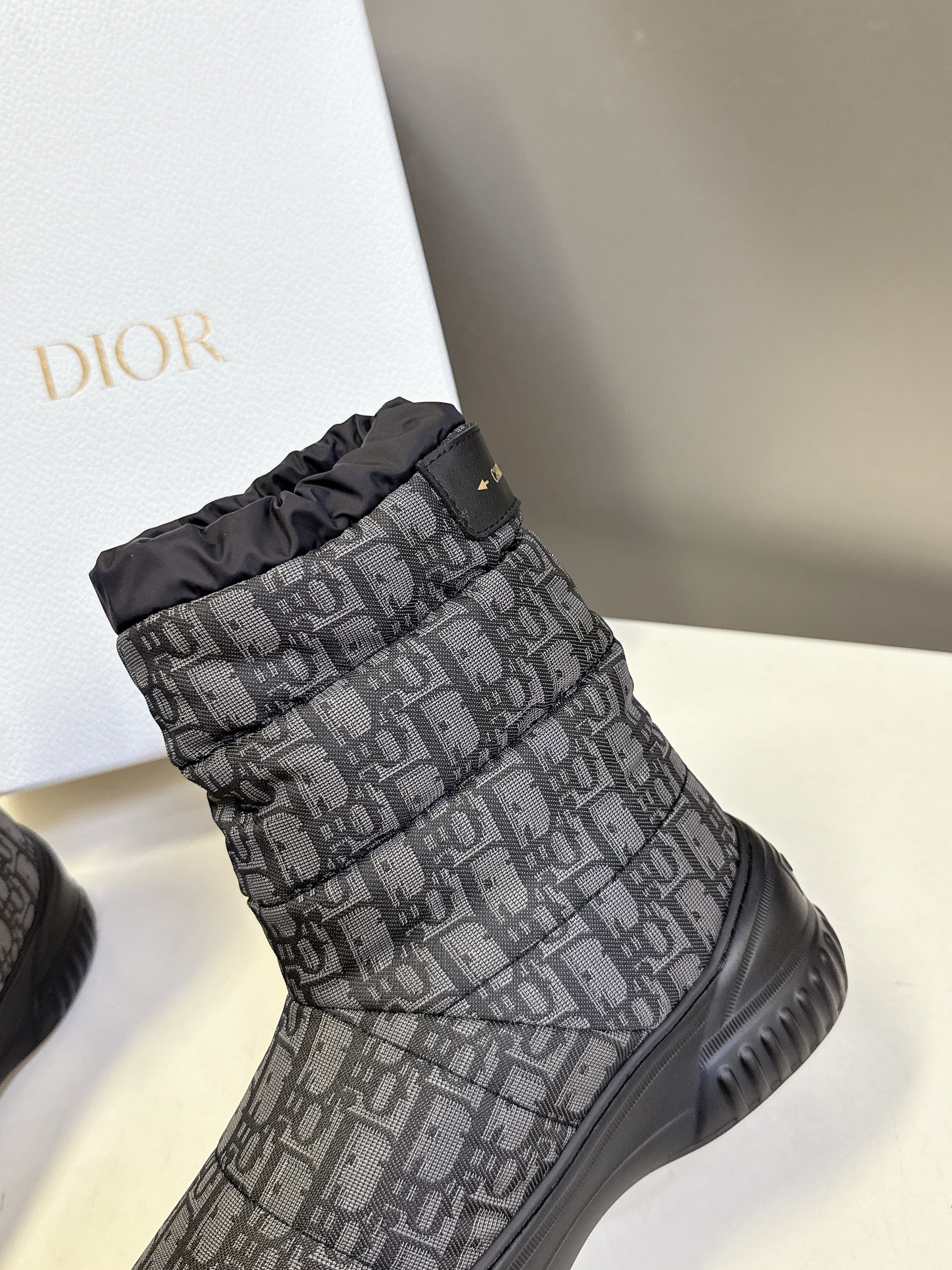 CD Snow Boots Black Fabric Wool 536728