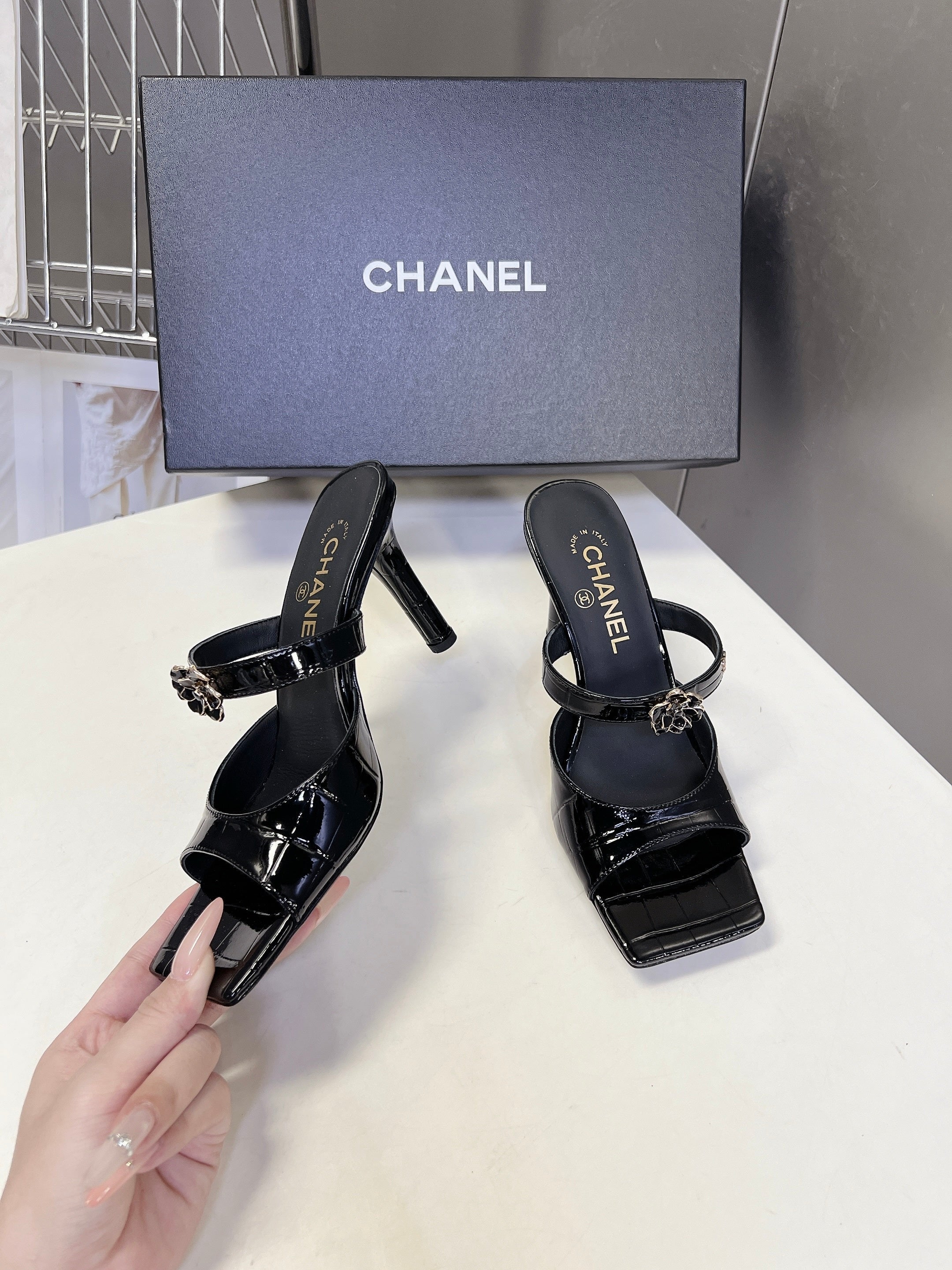 Chanel 2026 Mule 70mm Embossing And Suede Calfskin 895349