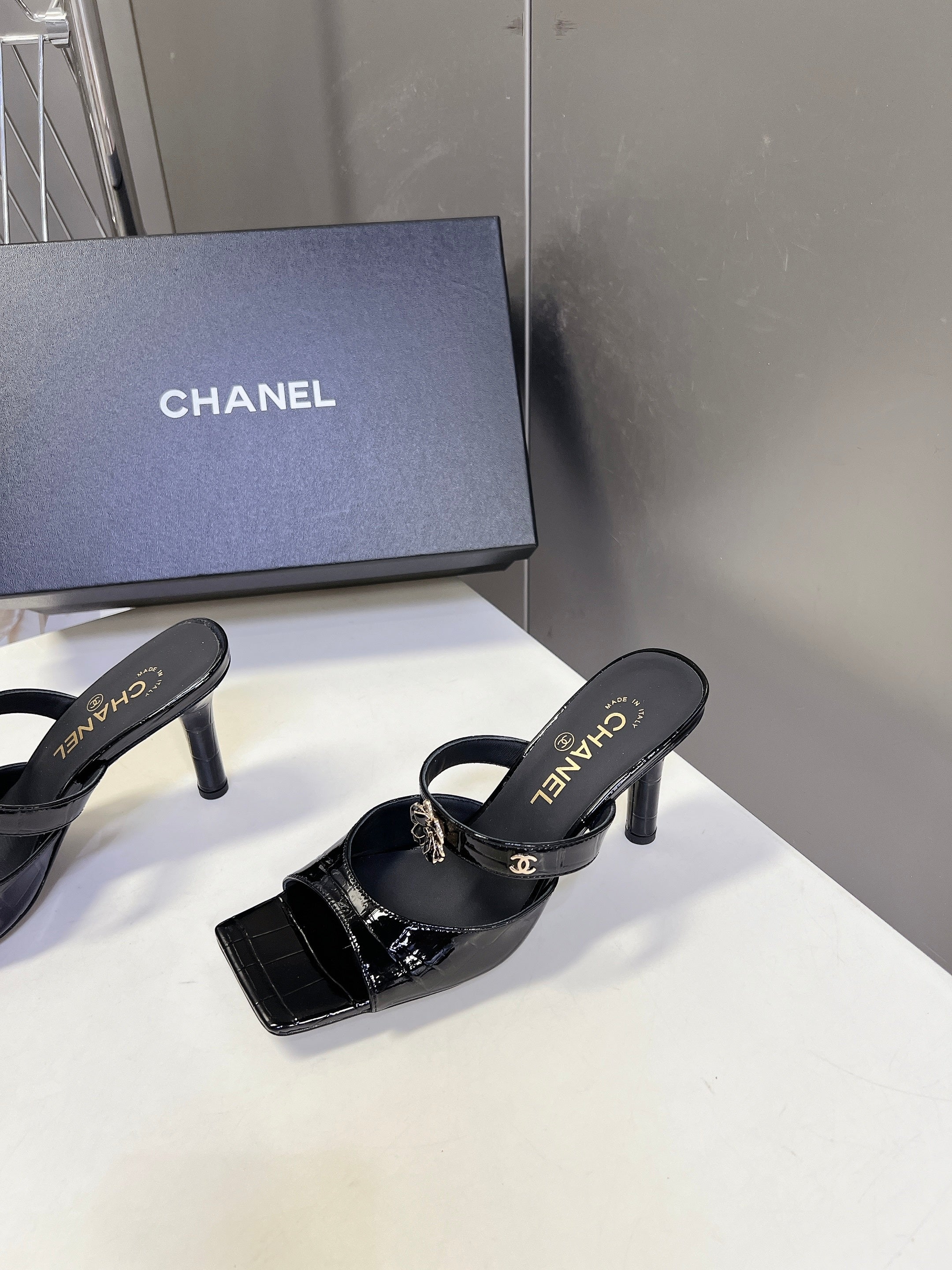 Chanel 2026 Mule 70mm Embossing And Suede Calfskin 895349