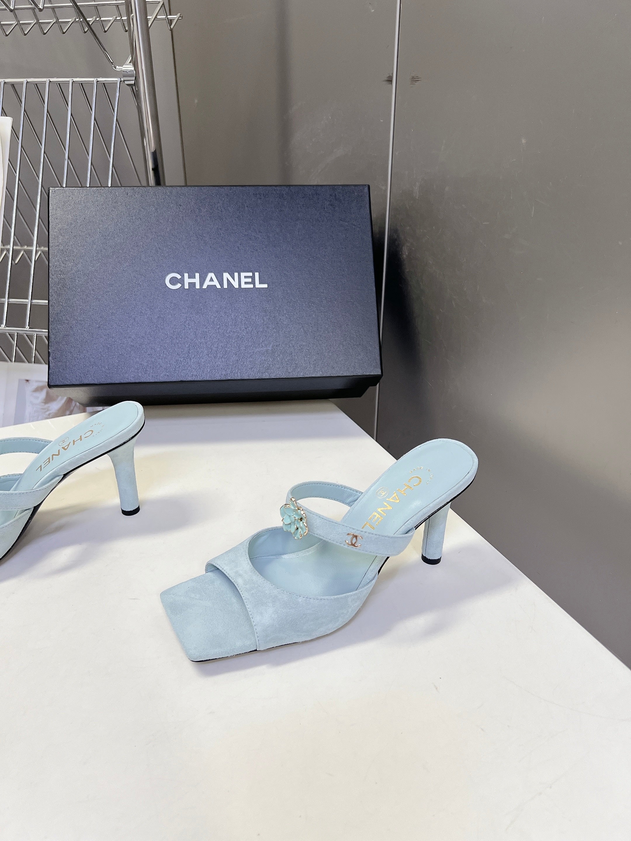 Chanel 2026 Mule 70mm Embossing And Suede Calfskin 895349