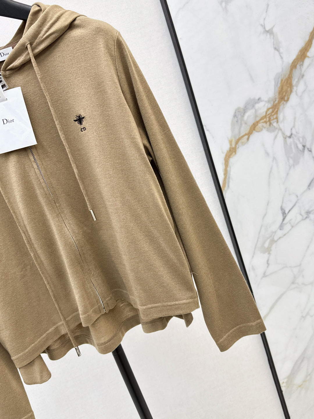 CD 25 Drawstring Hoodie Cotton And Stretch Wool