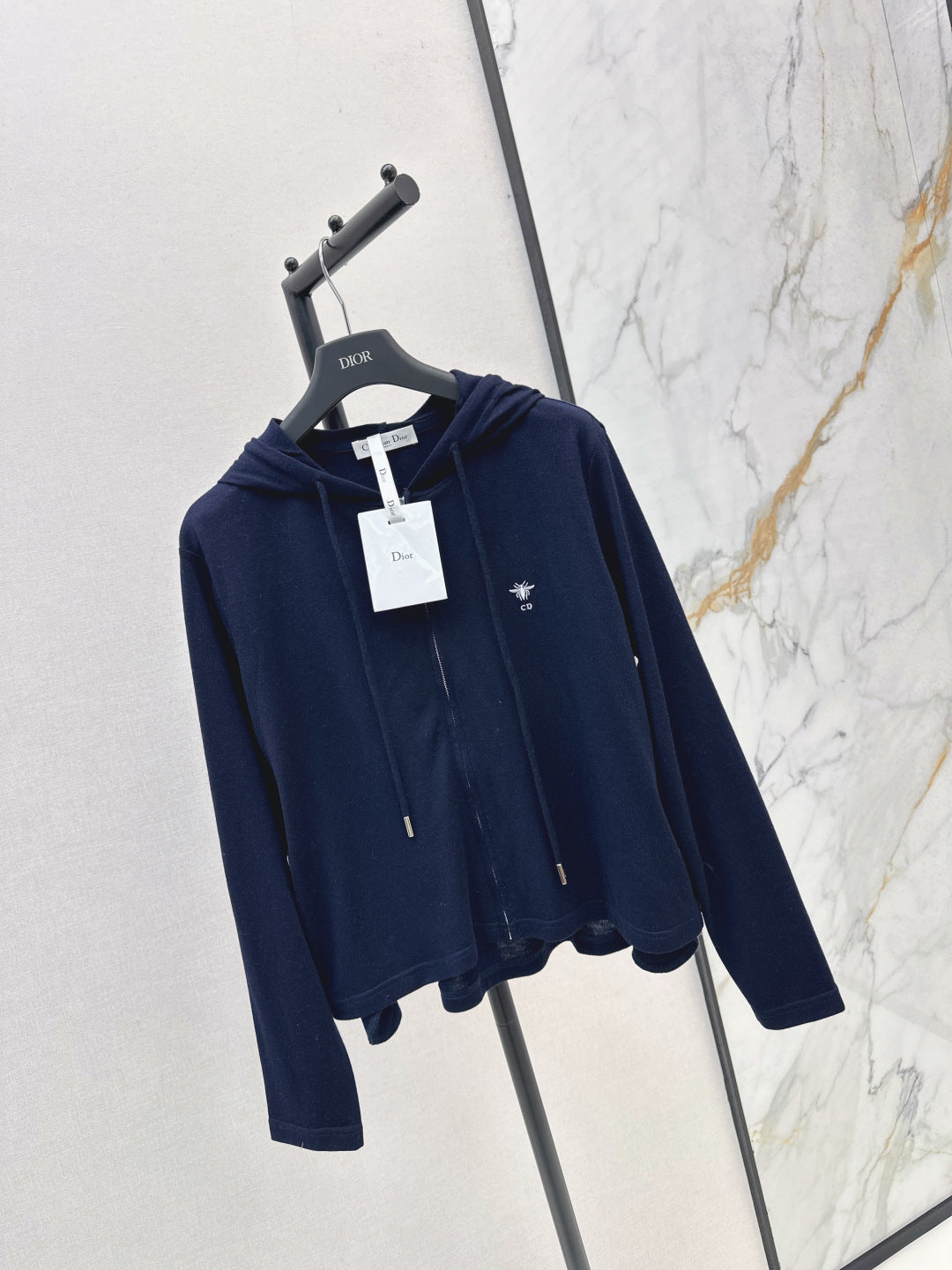 CD 25 Drawstring Hoodie Cotton And Stretch Wool