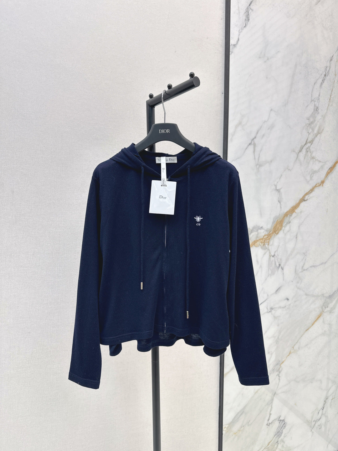 CD 25 Drawstring Hoodie Cotton And Stretch Wool