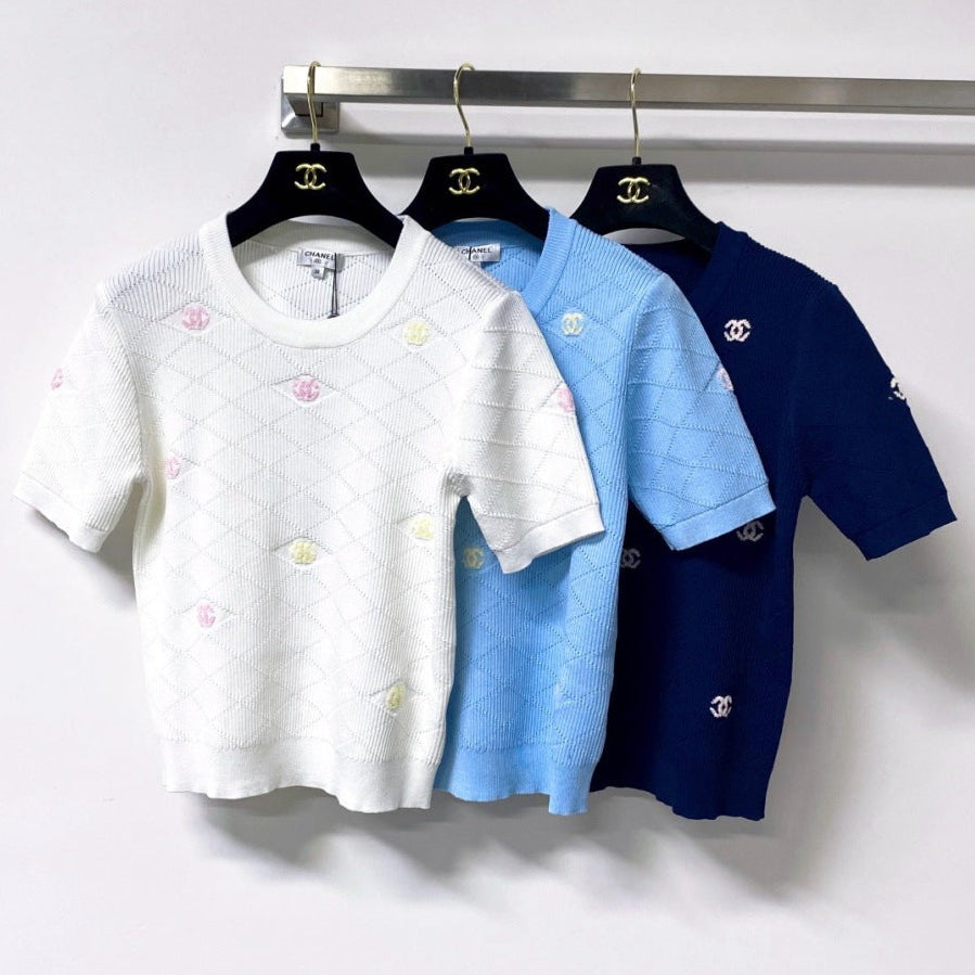 Chanel 2026 Short-Sleeve Shirt White Logo Wool 310325