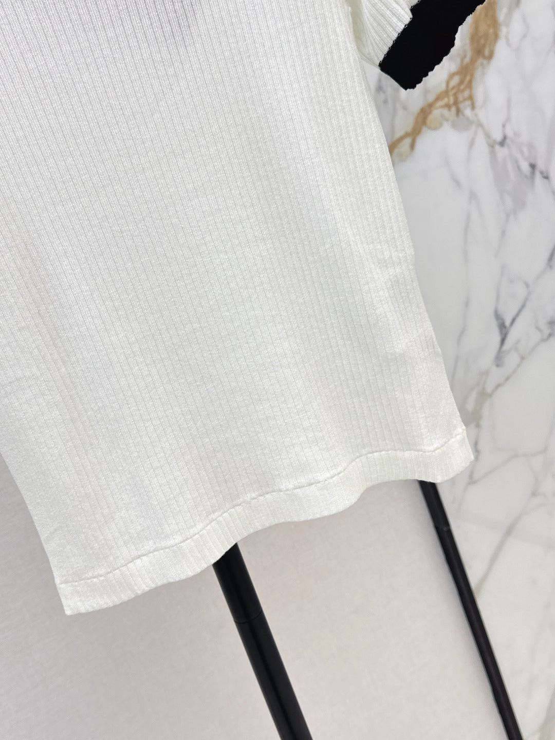 Miumiu 2026 Short-Sleeve Slim Fit White Wool 435284