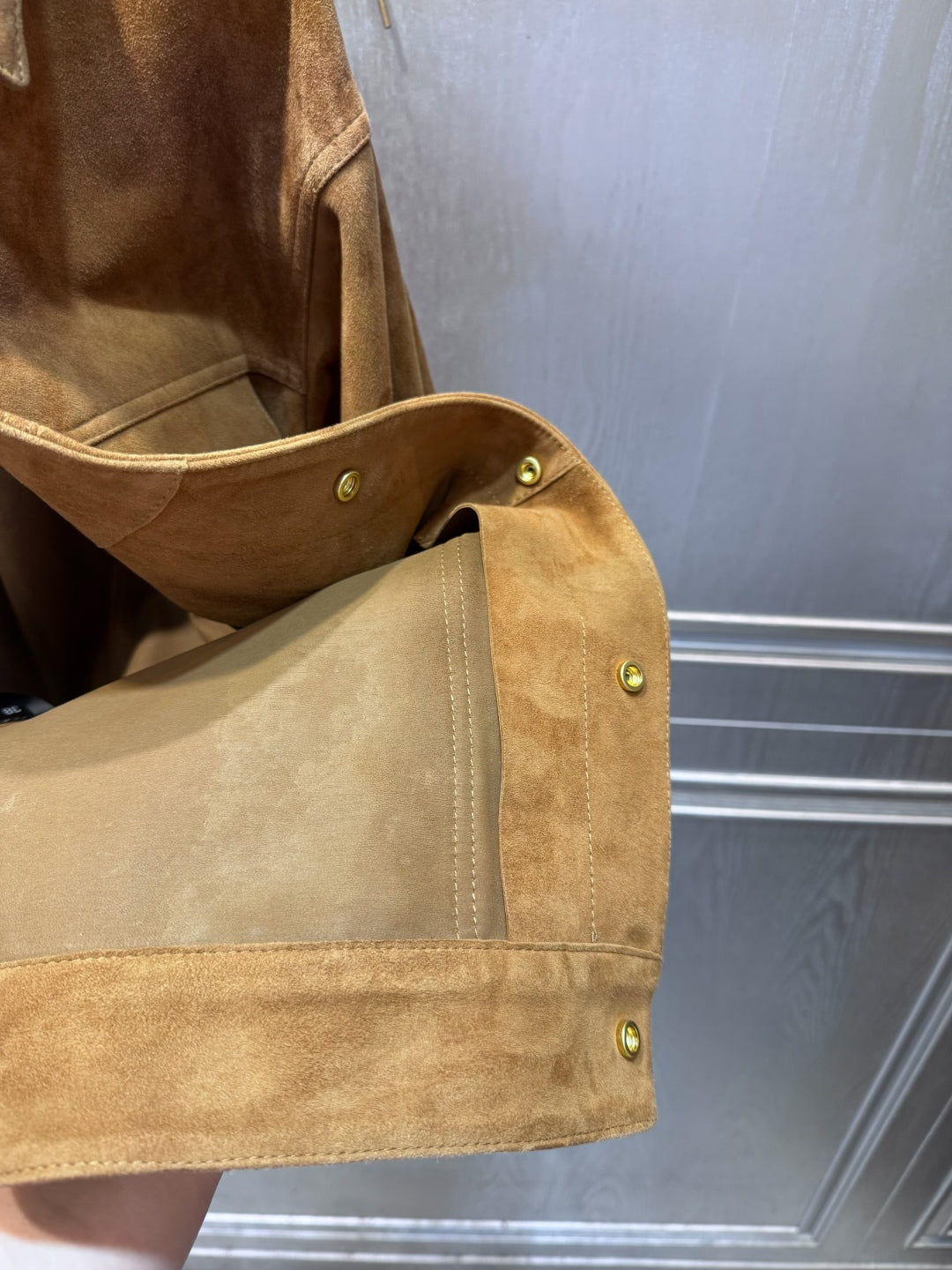Celine 25 Jacket Brown Suede with Gold Button