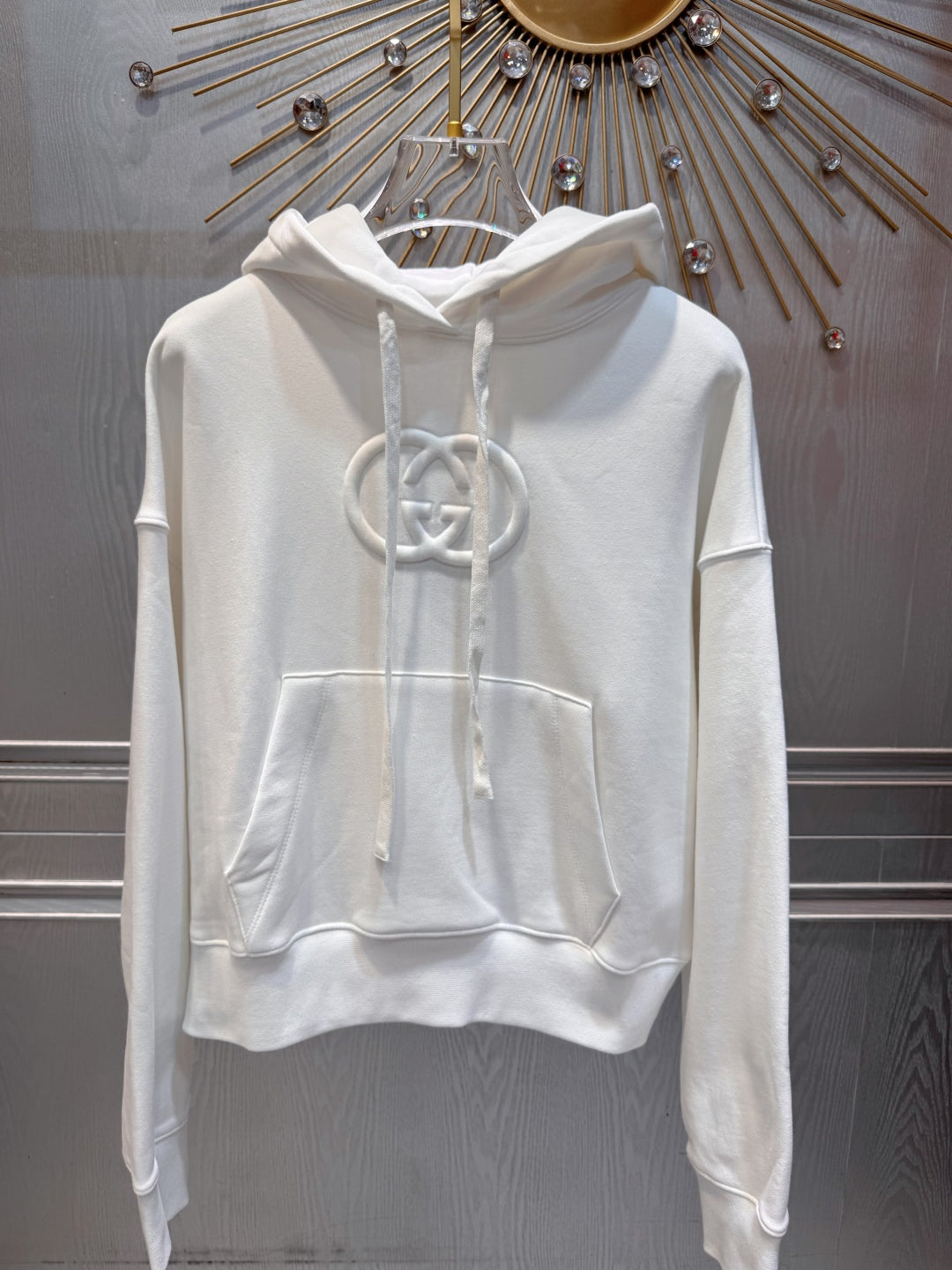 GG 25 Hooded Sweatshirt White Cotton 0021