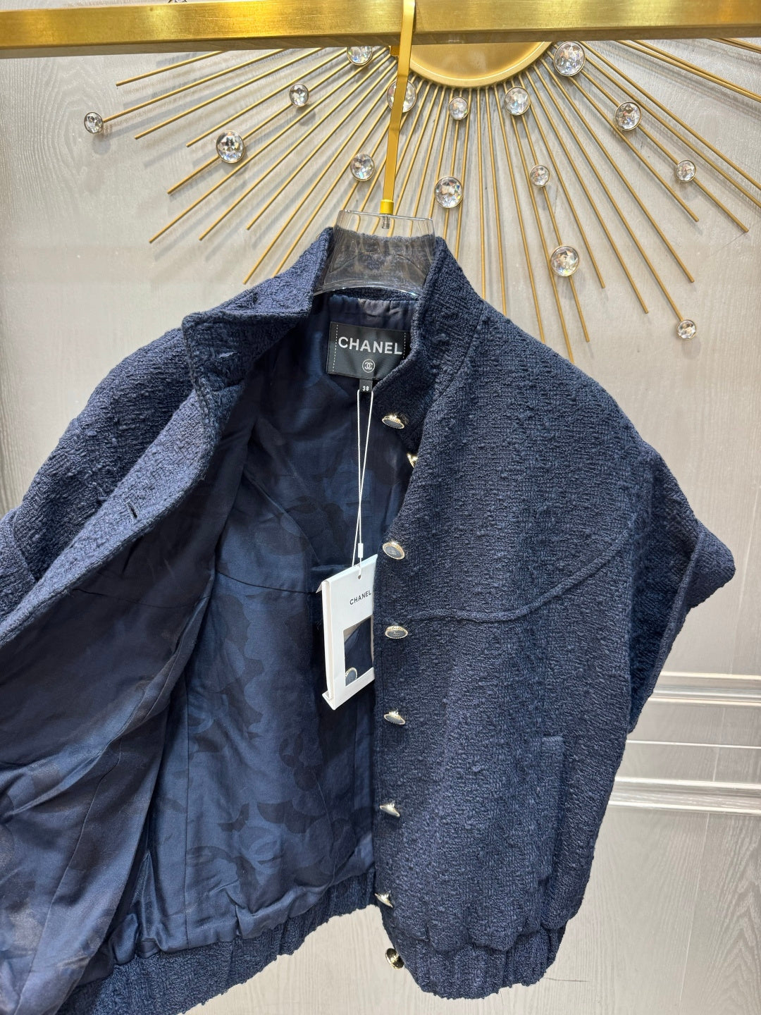 Chanel 2026 Blouson Navy Blue Cotton Viscose