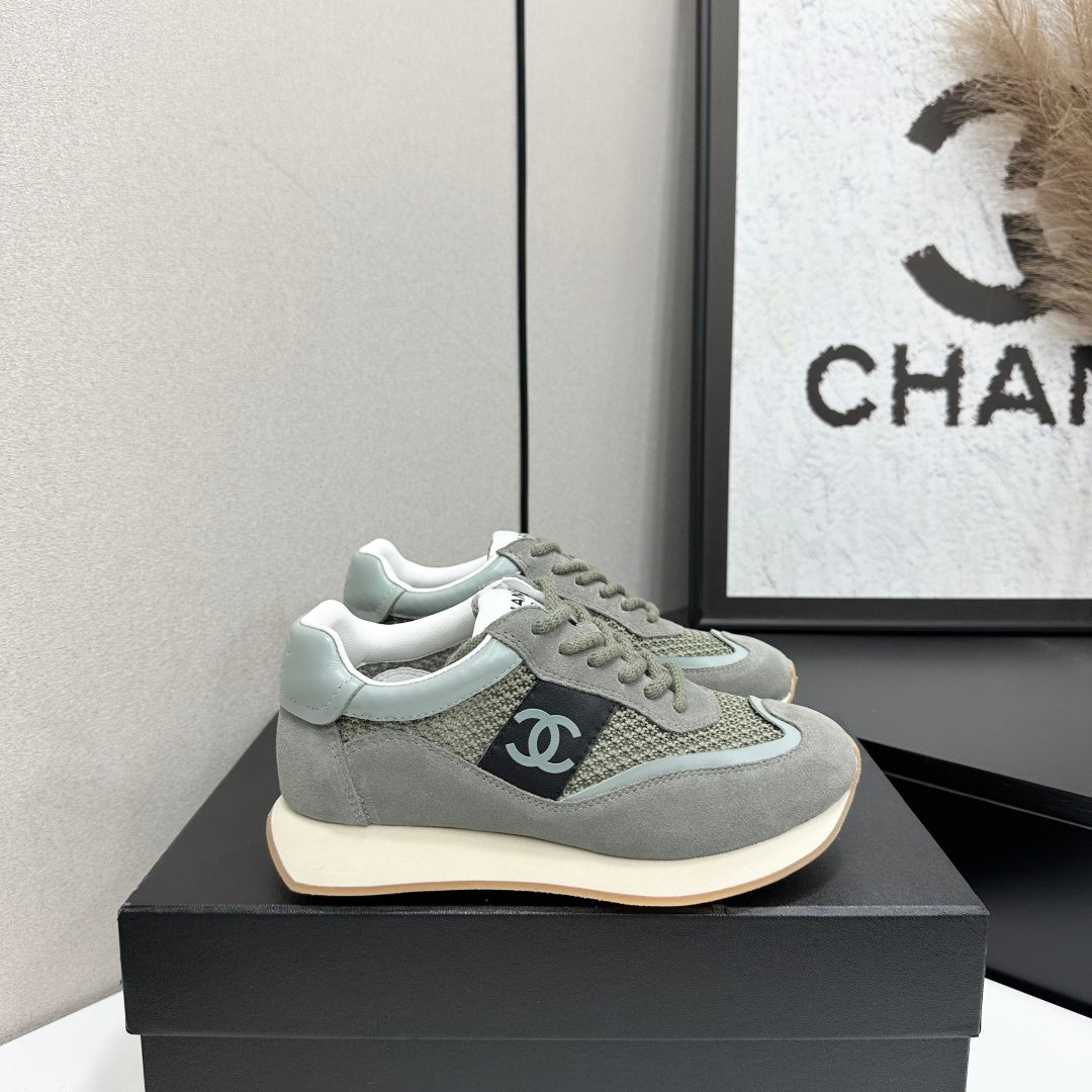 Chanel 2026 Retro Runner Sneakers 30mm Mesh Suede Calfskin 894904