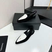 Chanel 2026 Two-Tone Flat Slingbacks Suede Leather 985827